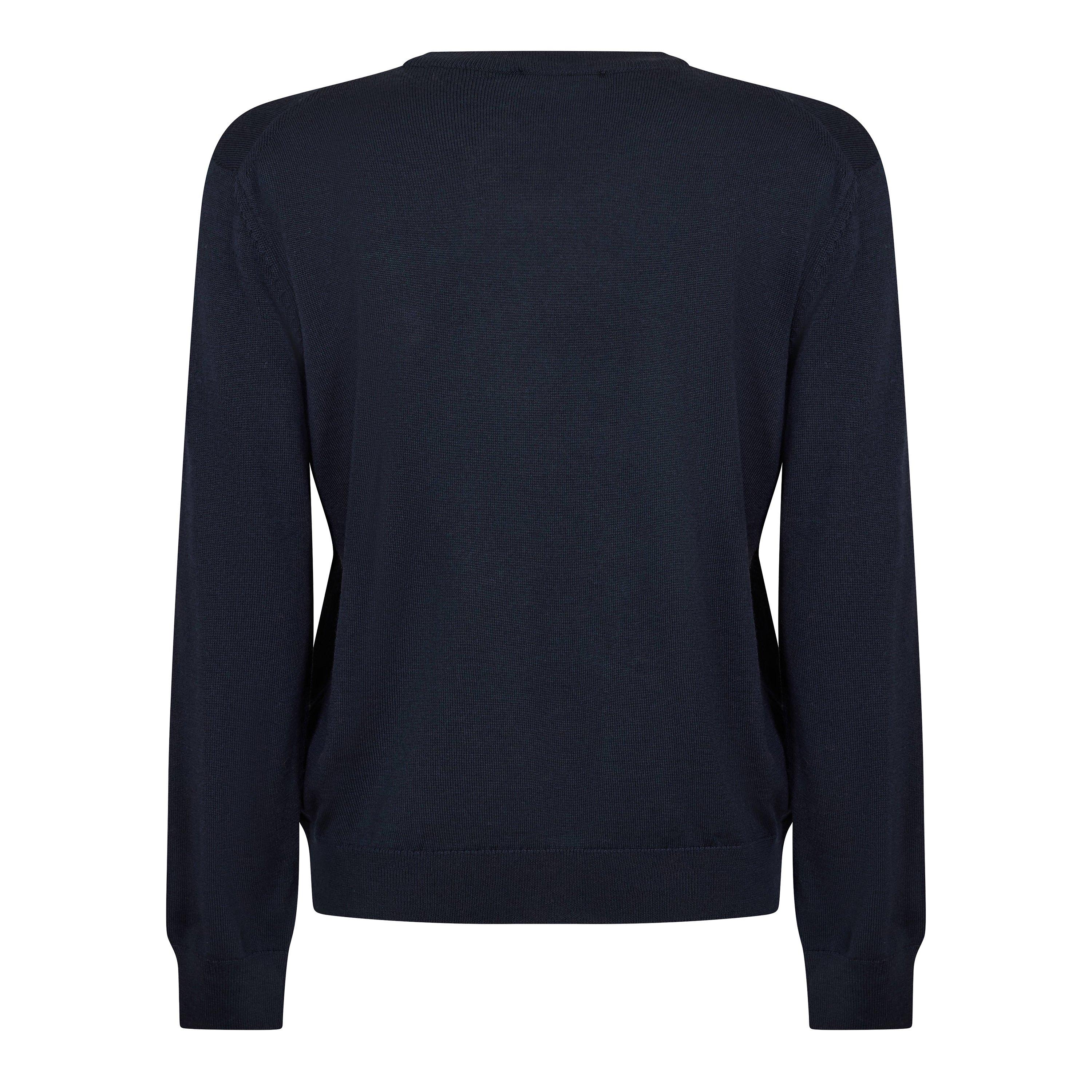 Classic Navy - Maison Kitsune - Men's Fox Merino Crew Neck Jumper - 2