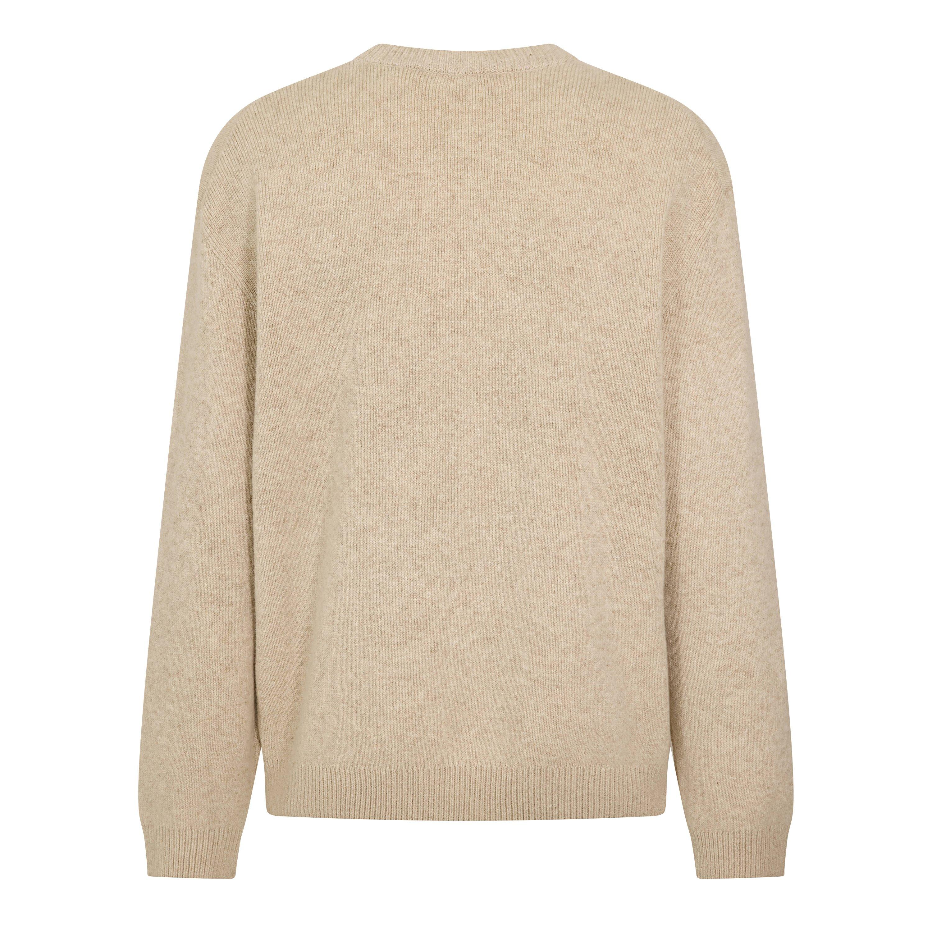 Tan Beige - Maison Kitsune - Men's Fox Hood Milano Lamb Crew Neck Jumper - 2