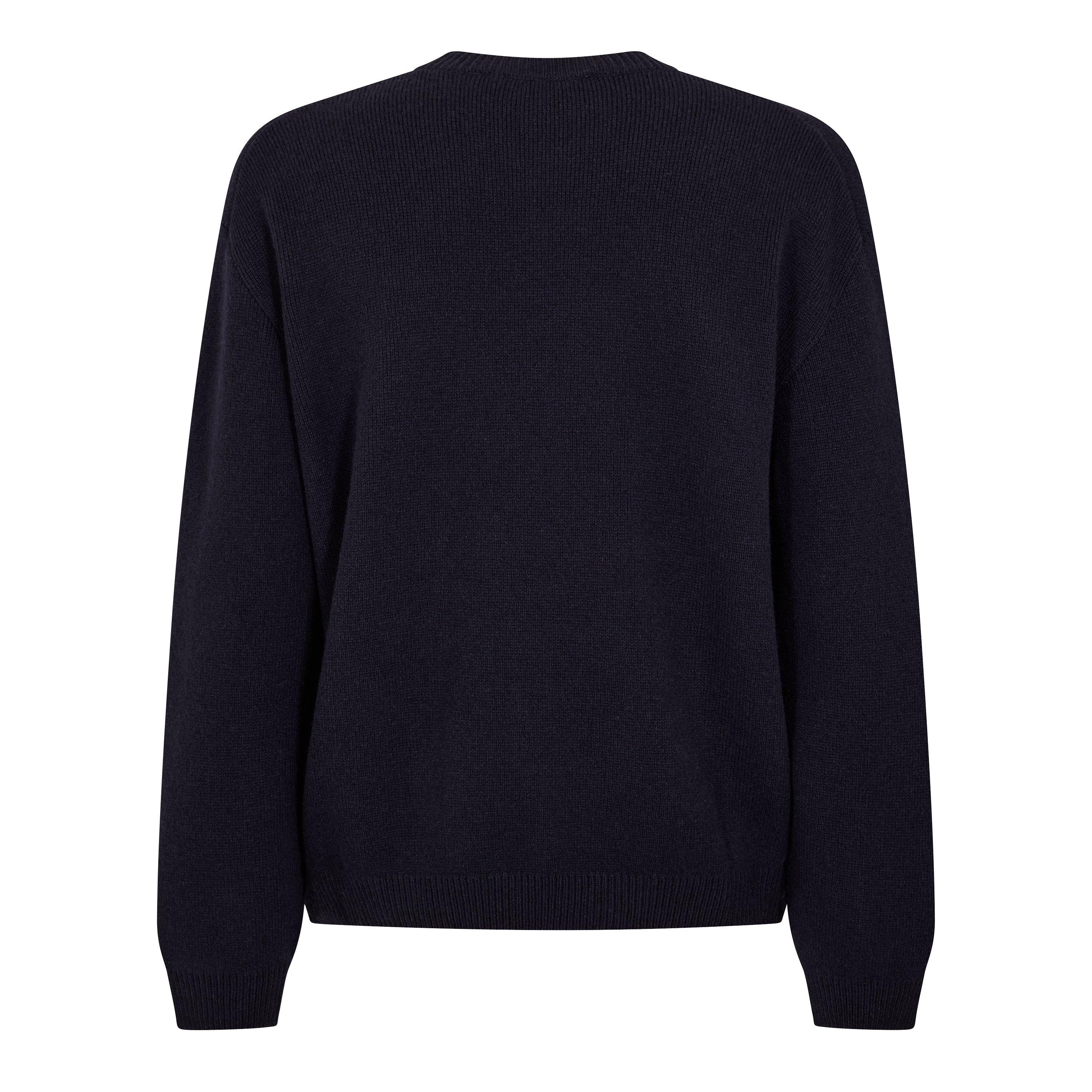 Classic Navy - Maison Kitsune - Men's Fox Hood Milano Lamb Crew Neck Jumper - 2
