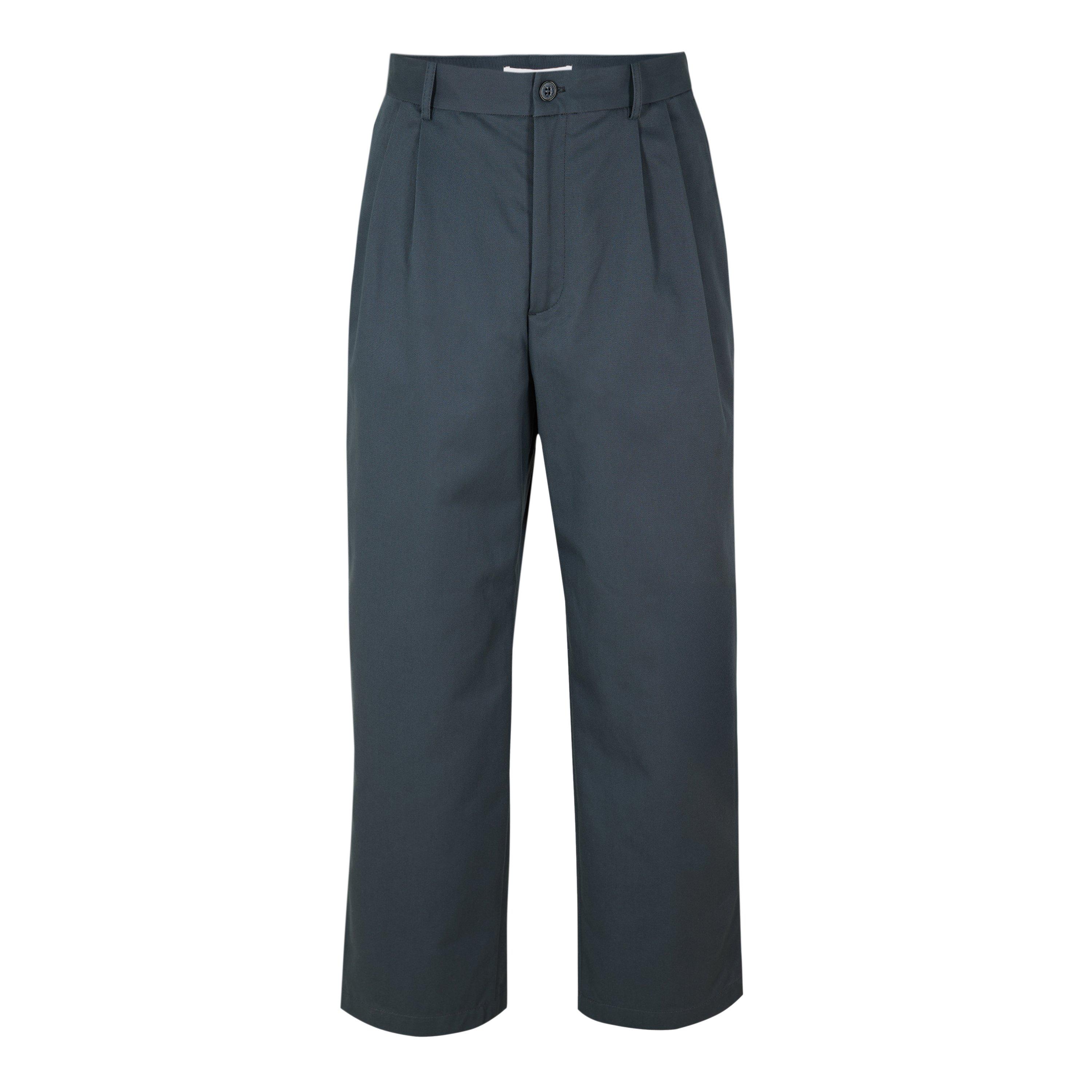 Charcoal - Maison Kitsune - Men's Relaxed Pleated Trousers - 1