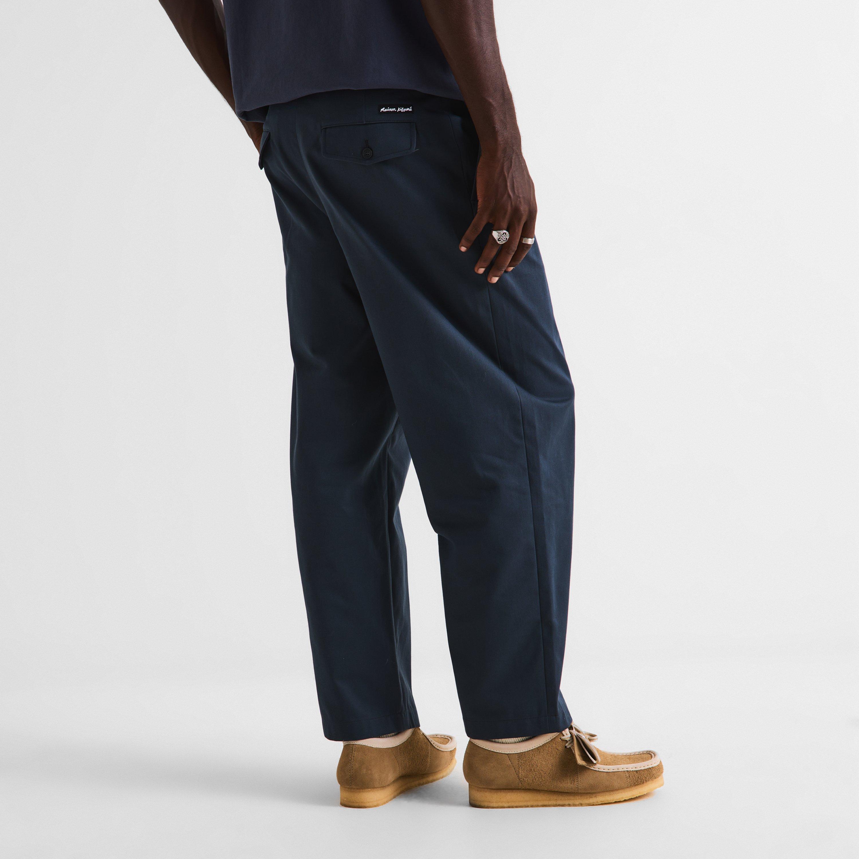 Charcoal - Maison Kitsune - Men's Relaxed Pleated Trousers - 4