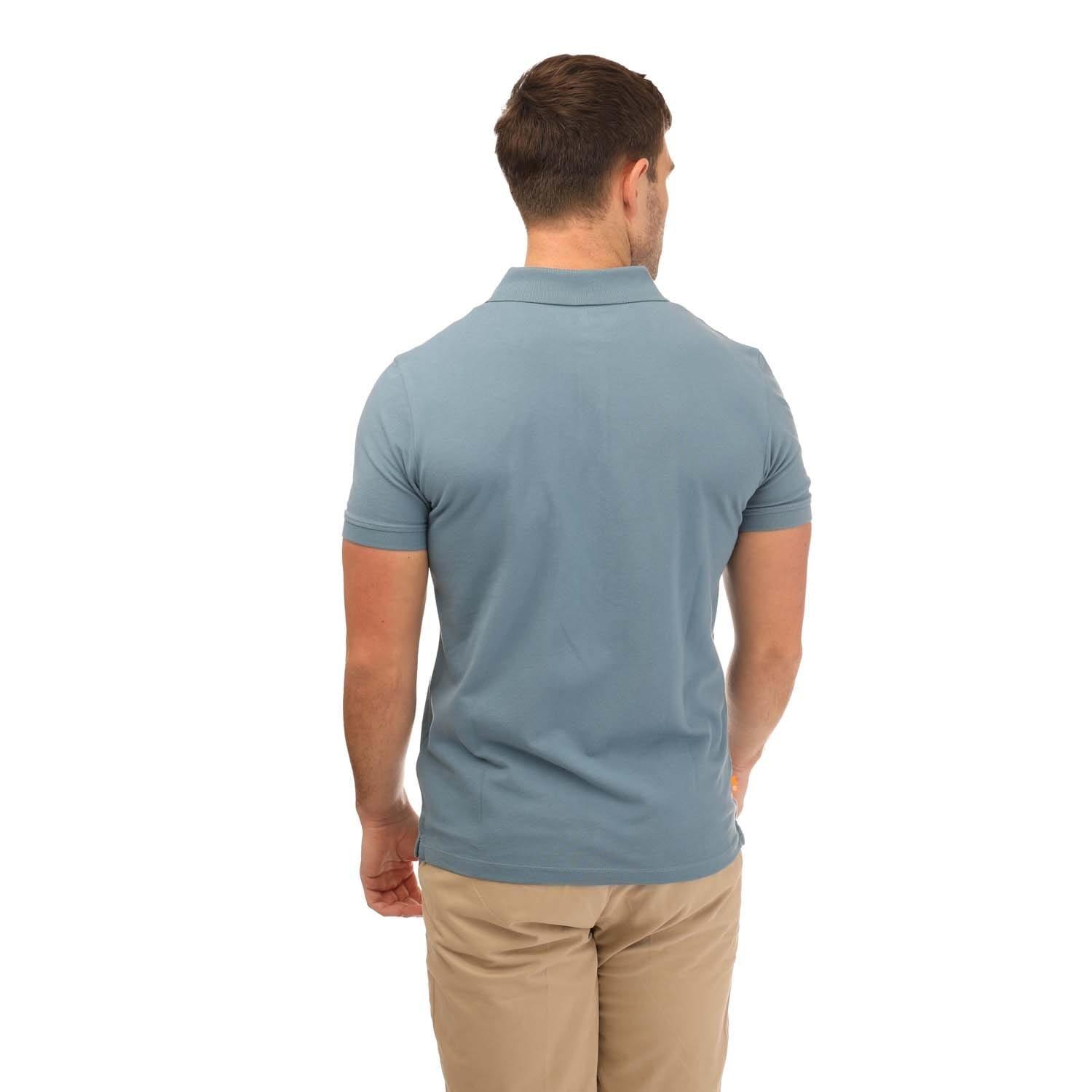 Blue - Timberland - Millers River Short Sleeve Polo - 2