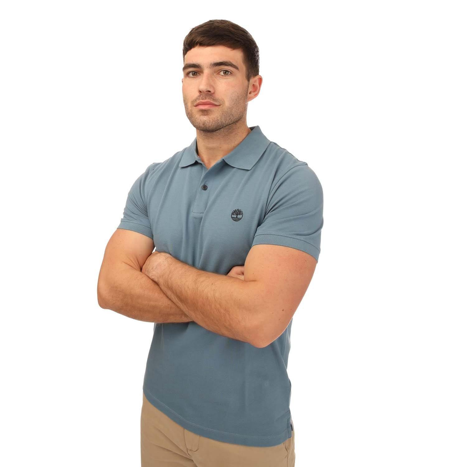 Blue - Timberland - Millers River Short Sleeve Polo - 4