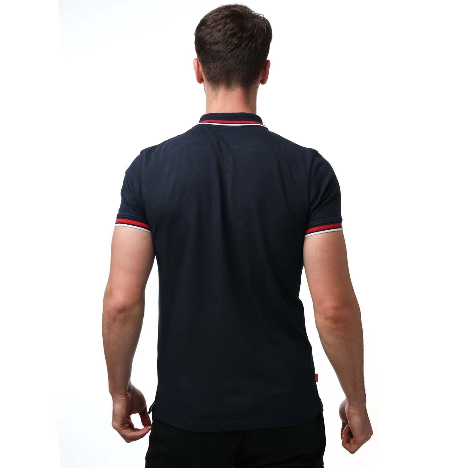 Navy - Timberland - Tipped Short Sleeve Polo - 2