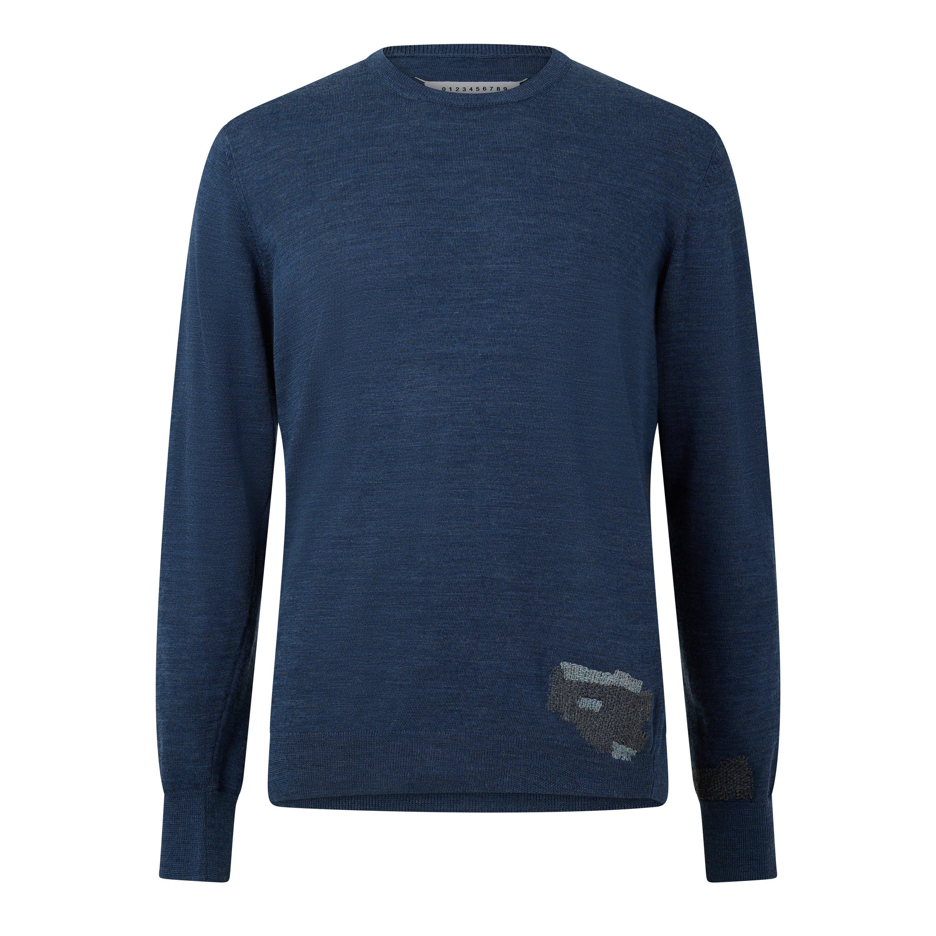 Blue - Maison Margiela - Mended Patch Sweater - 1