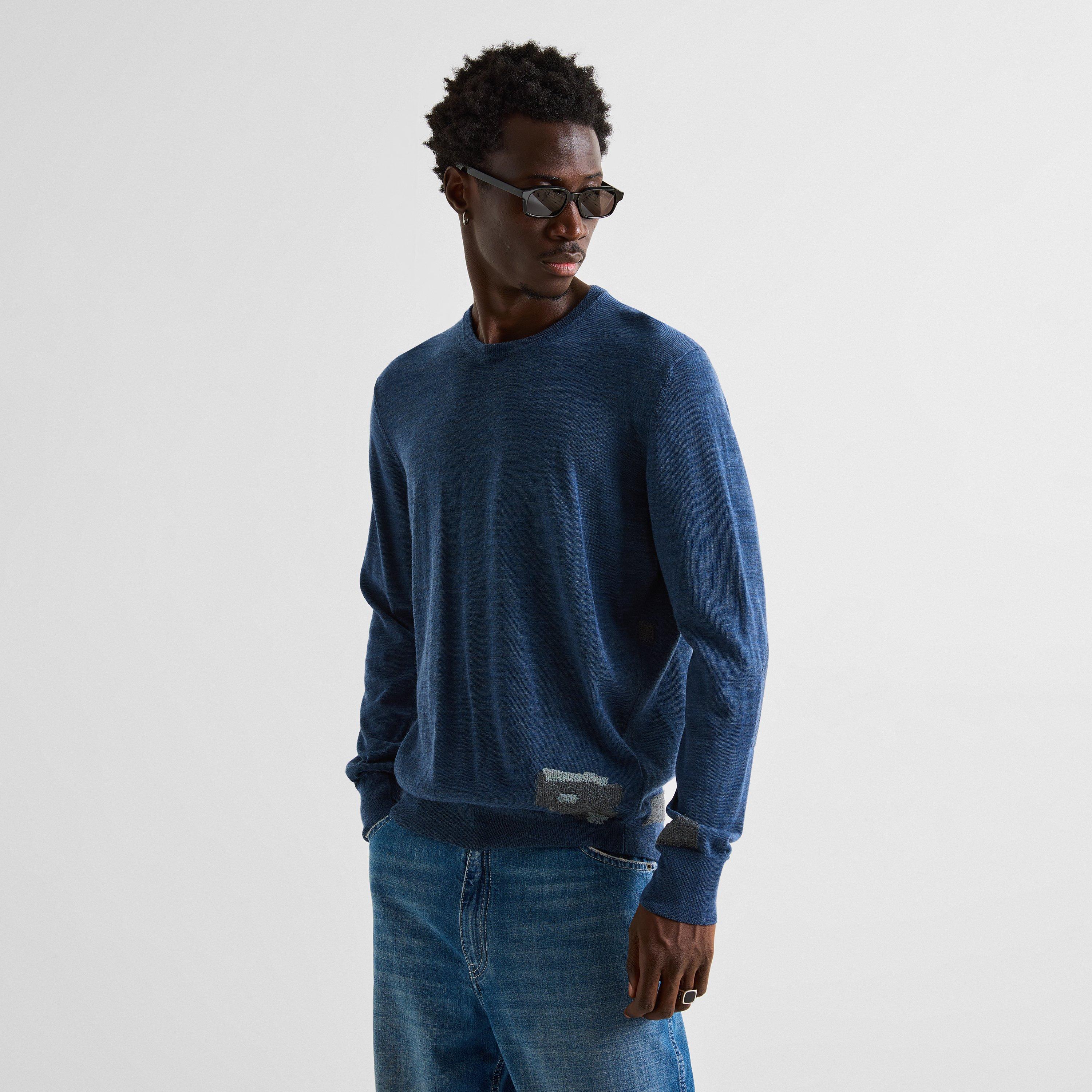 Blue - Maison Margiela - Mended Patch Sweater - 3