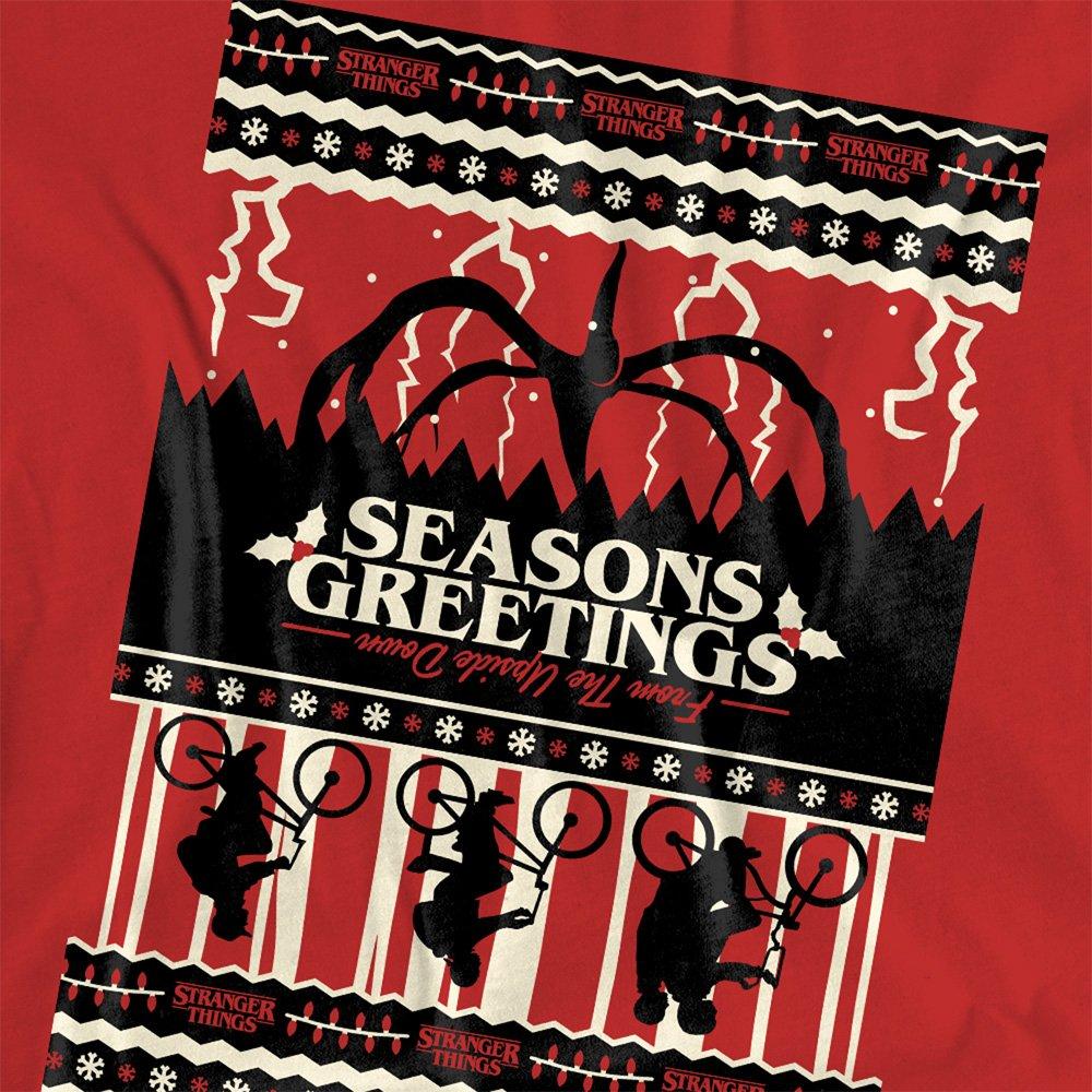 Red - Stranger Things - Stranger Things Fair Isle Christmas Ladies T Shirt - 2