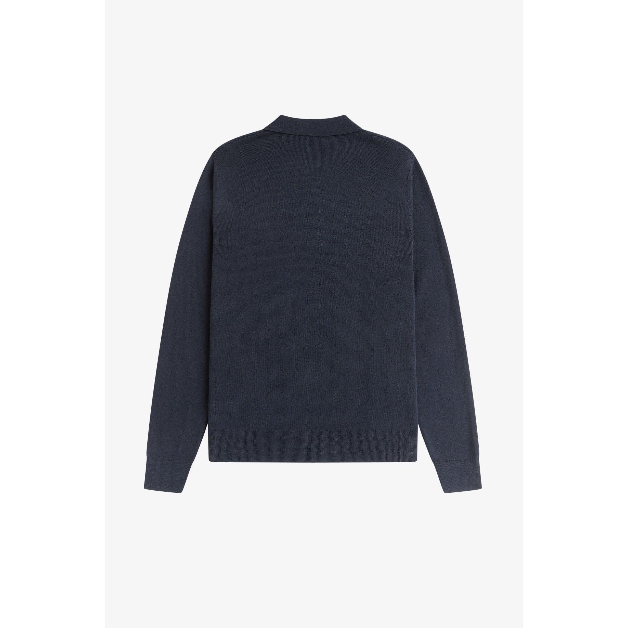 Navy 608 - Fred Perry - Fred LSKnit Zip Polo Sn61 - 2