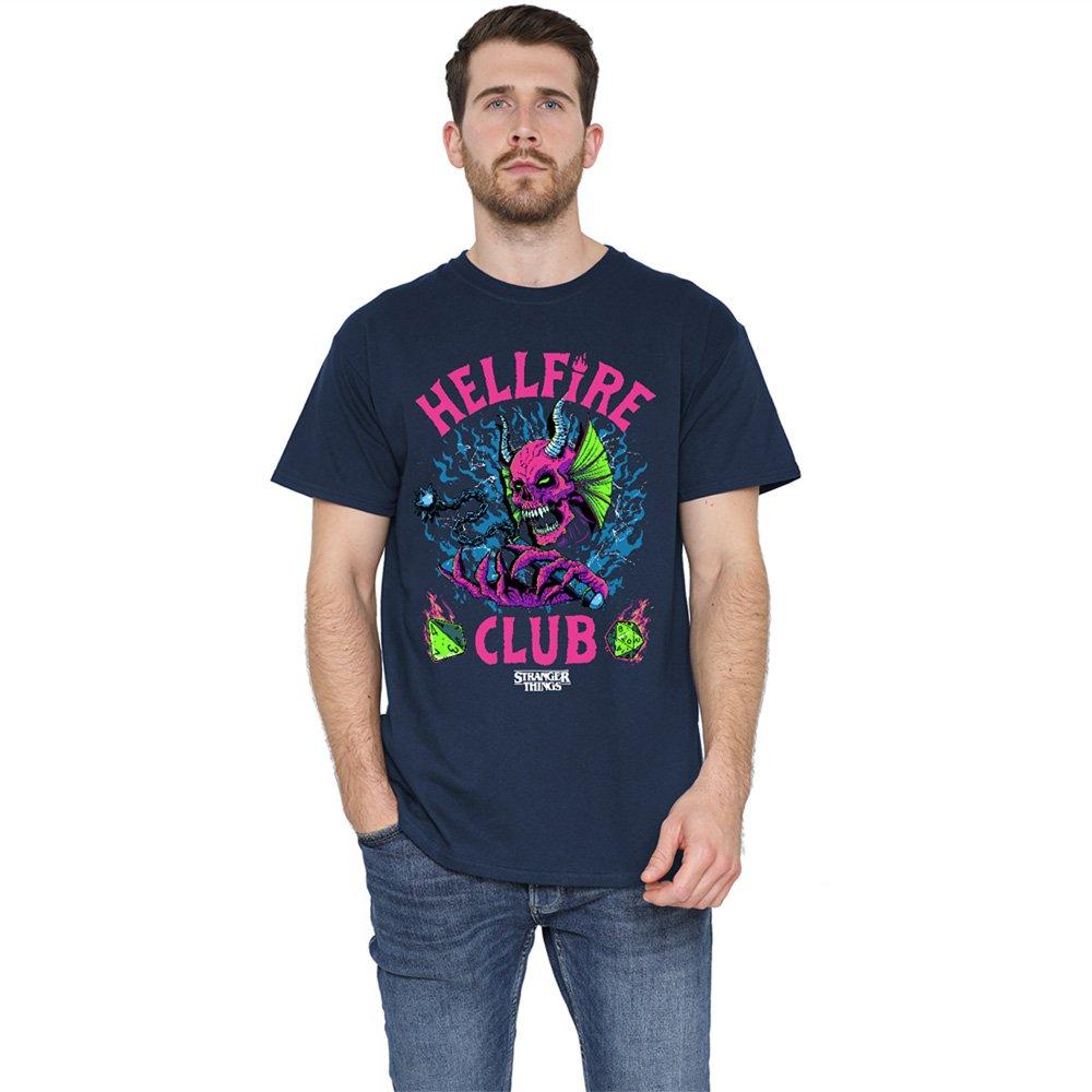 Navy - Stranger Things - Stranger Things Hellfire Neon Dice T-Shirt Navy - 1