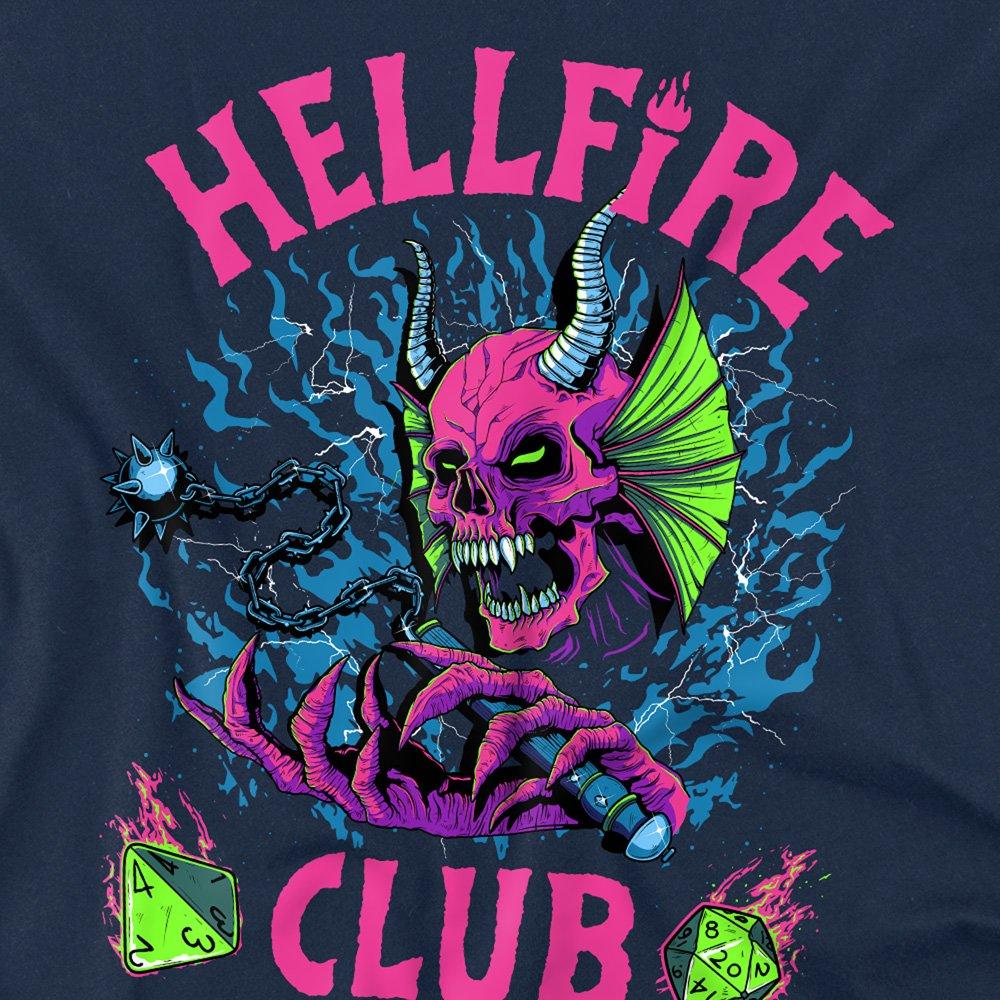 Navy - Stranger Things - Stranger Things Hellfire Neon Dice T-Shirt Navy - 2