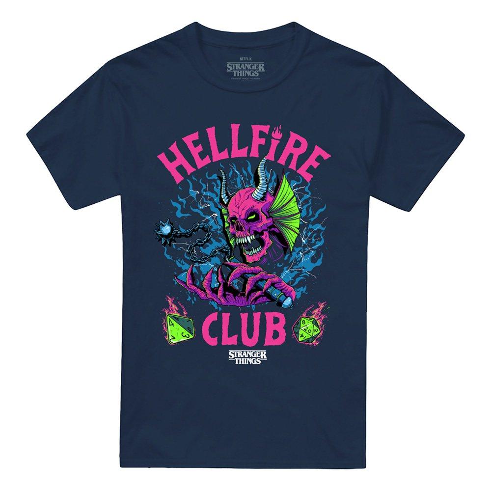 Navy - Stranger Things - Stranger Things Hellfire Neon Dice T-Shirt Navy - 4