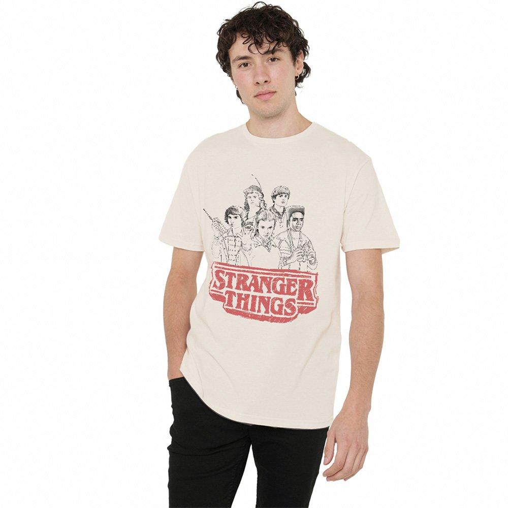 Beige - Stranger Things - Stranger Things Sketch Group Logo T-Shirt Natural - 1