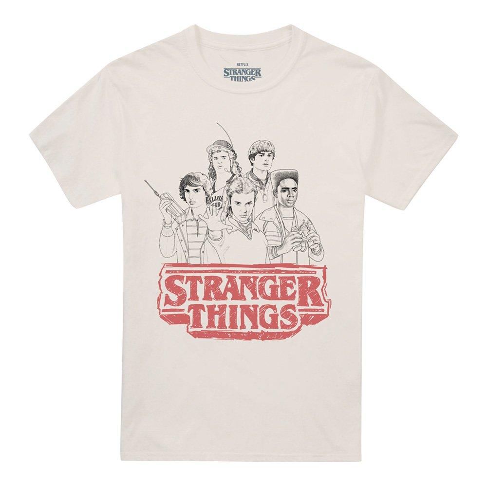 Beige - Stranger Things - Stranger Things Sketch Group Logo T-Shirt Natural - 4