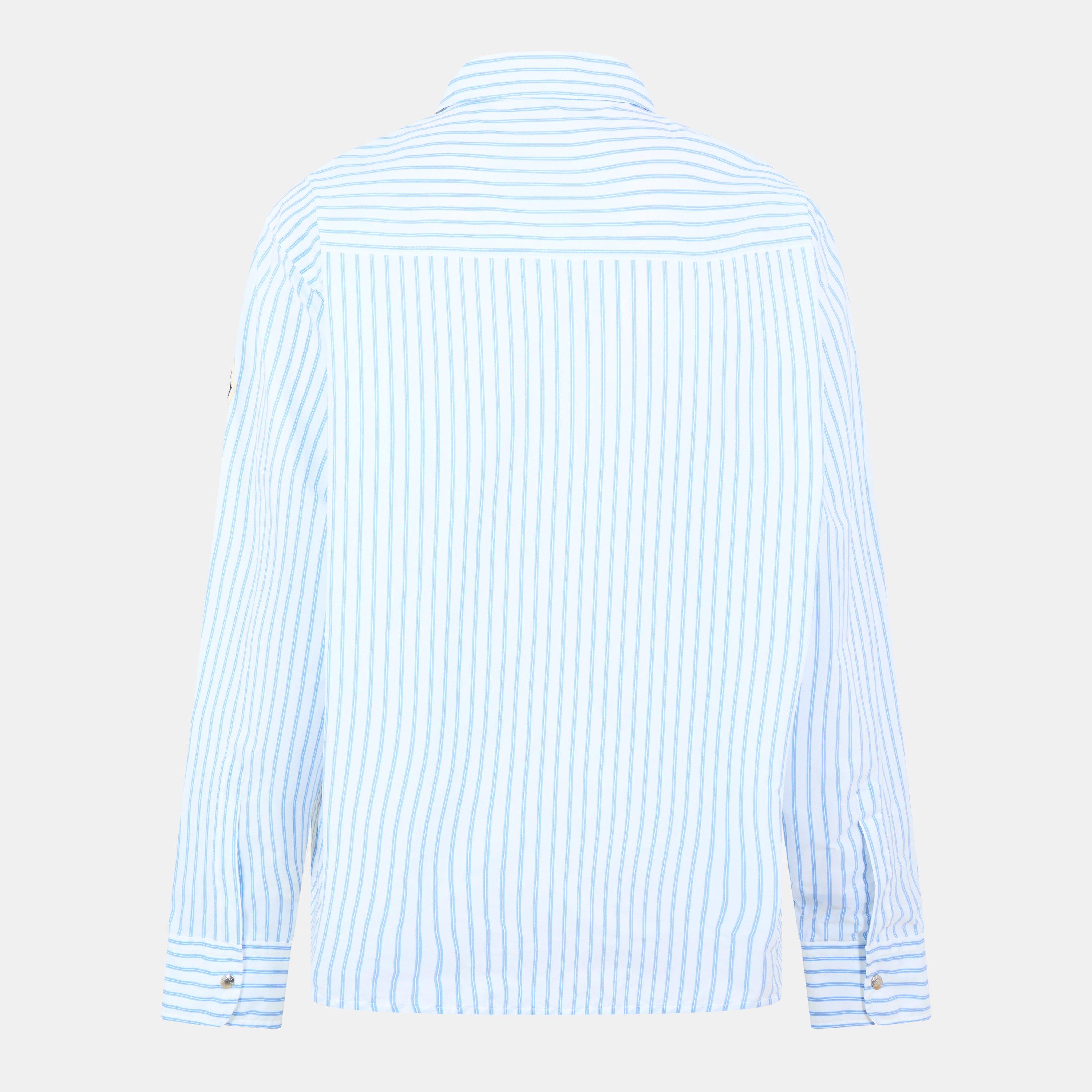 Blue/White F00 - Moncler - Women's Stripe Long-Sleeve Patterned Shirt - 2