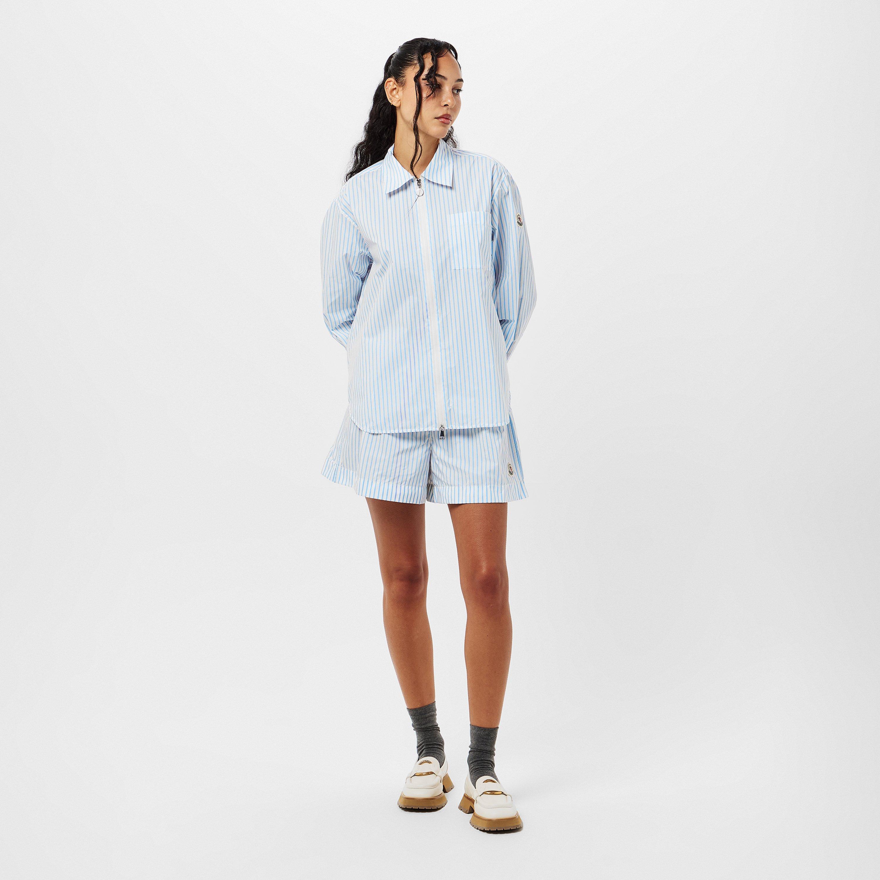 Blue/White F00 - Moncler - Women's Stripe Long-Sleeve Patterned Shirt - 6