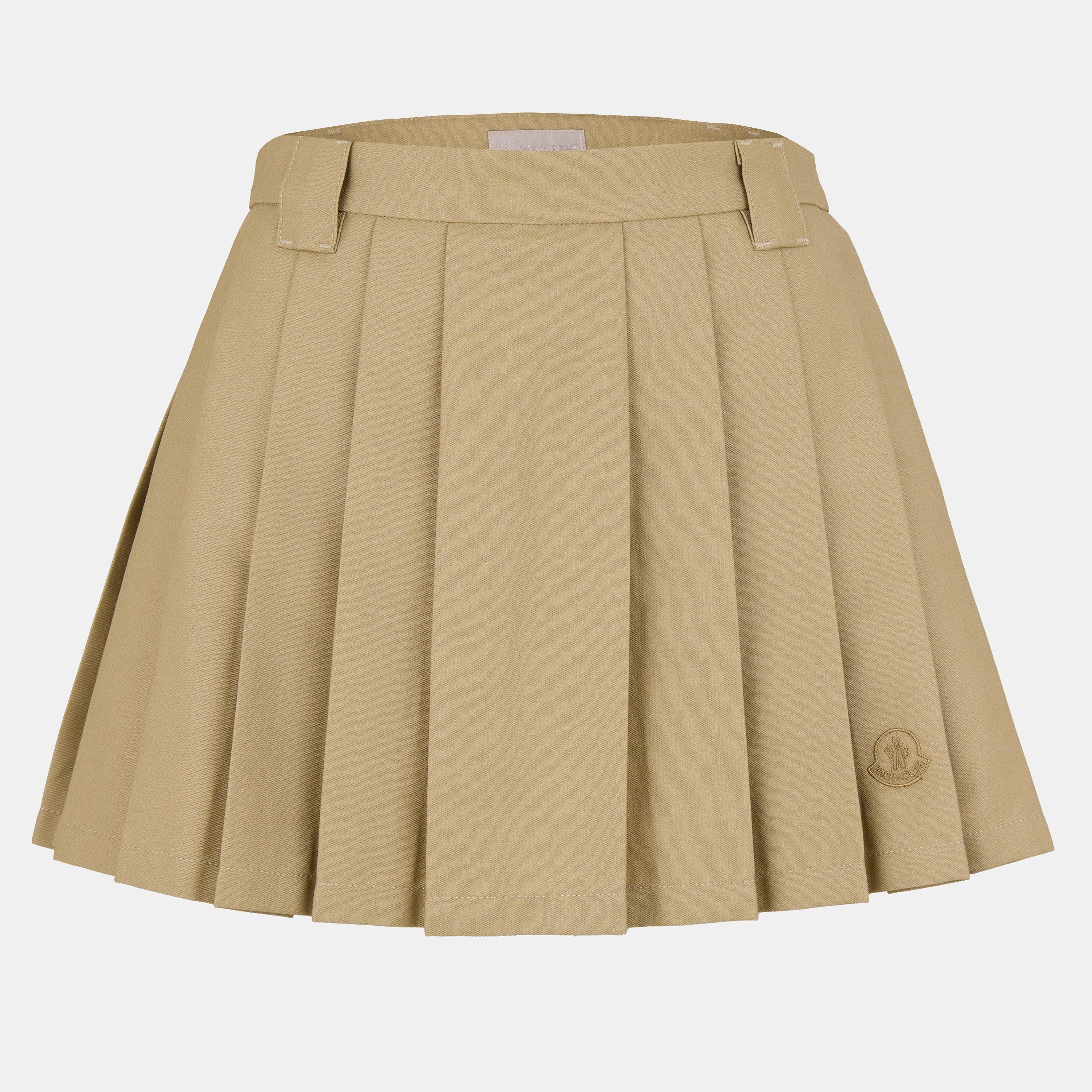 Moncler Women's Pleated Mini Skirt - Stone 204 - Size 14 (L)