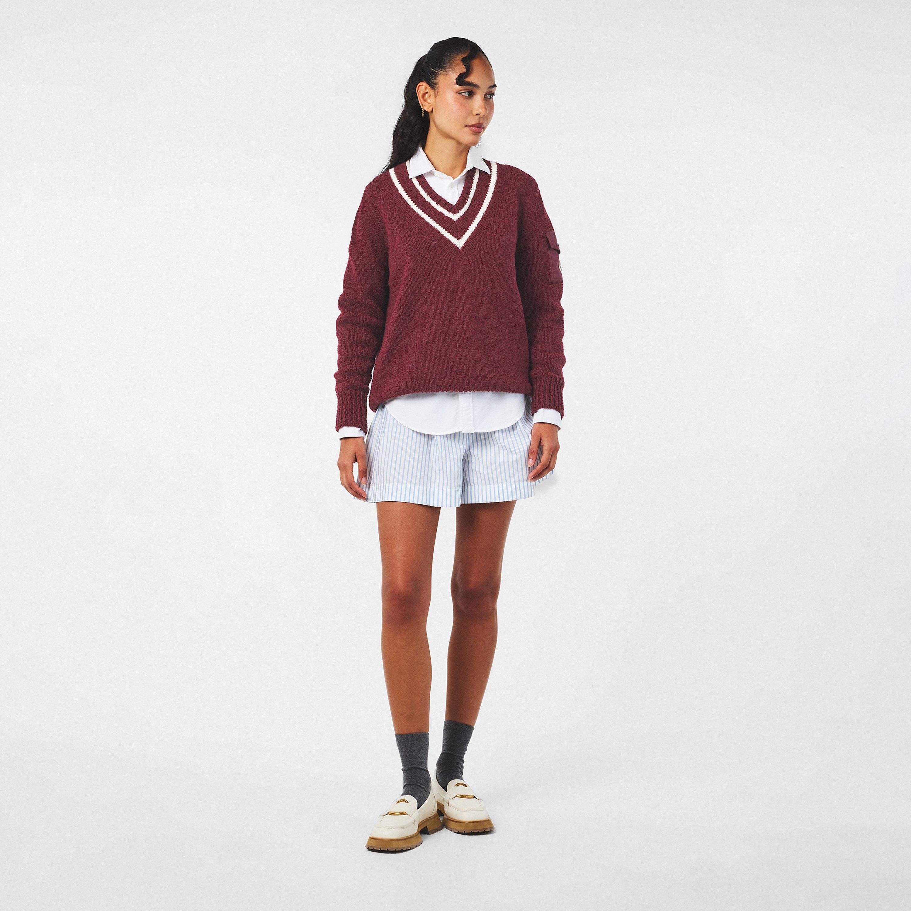 Burgundy 466 - Moncler - Women's Crew Neck Jumper - 6