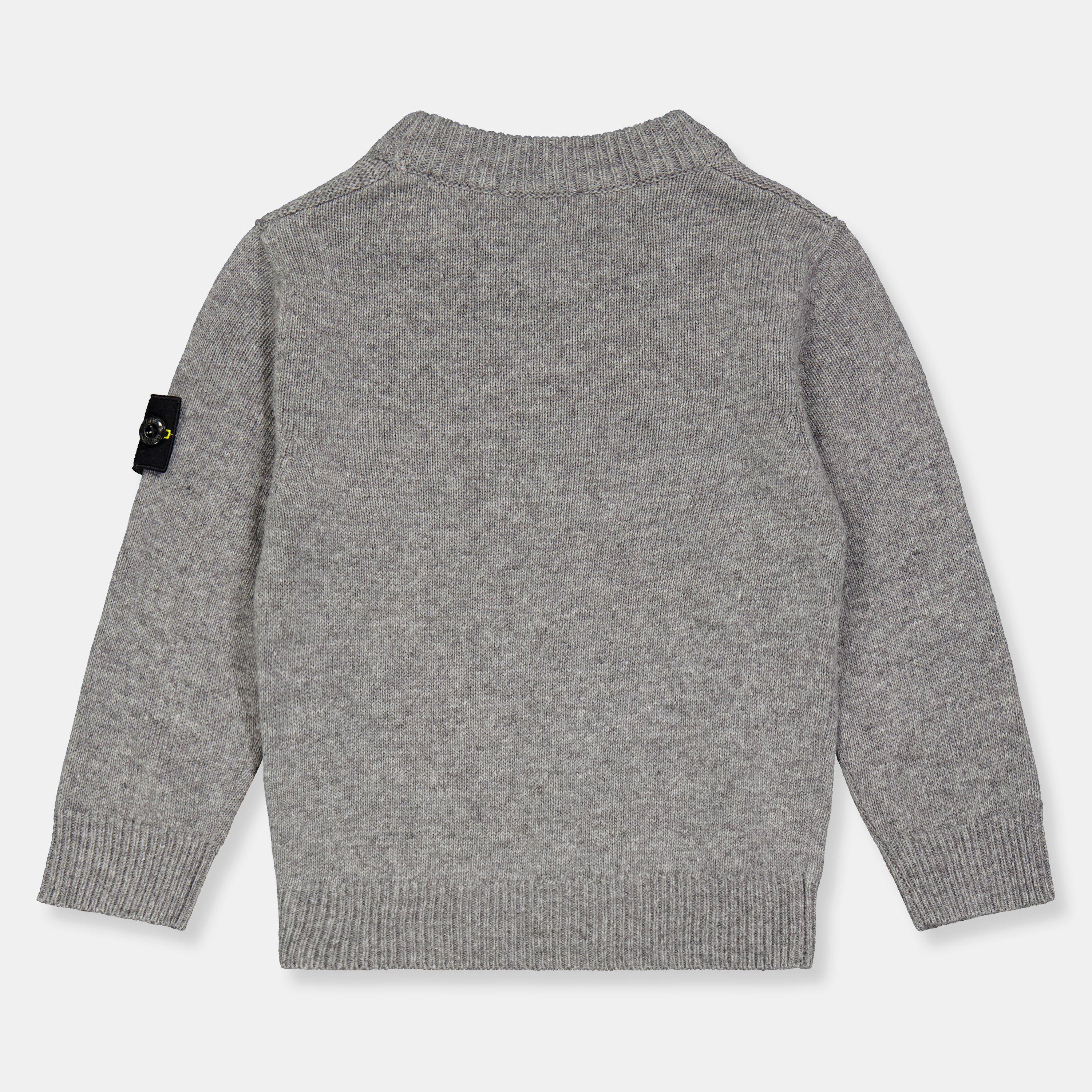 Grey Mel V0M67 - Stone Island - Kids' Crew Neck Knitted Top - 2