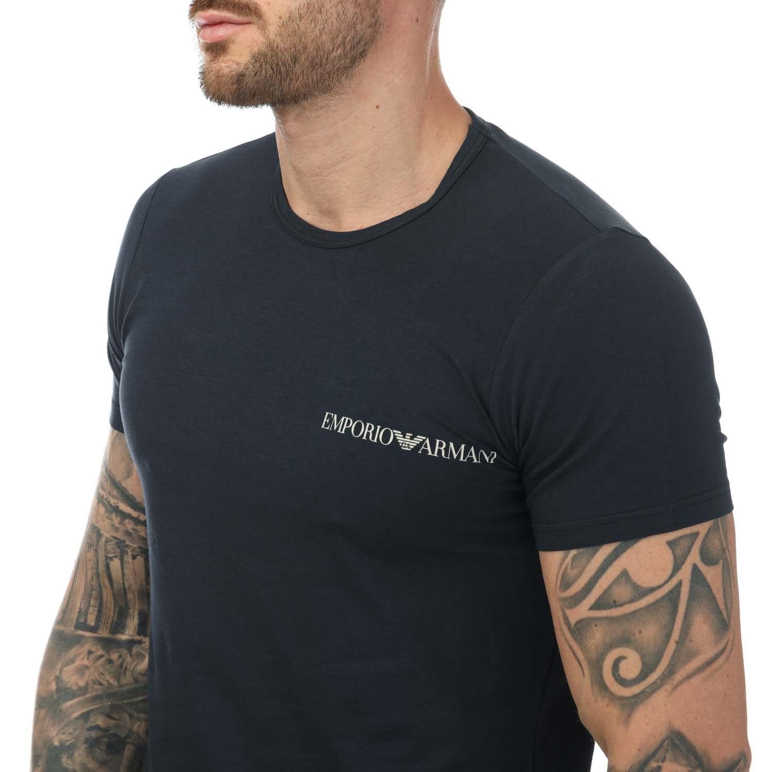 Navy Red - Emporio Armani - 2 Pack Lounge Crew Neck T-Shirt - 3