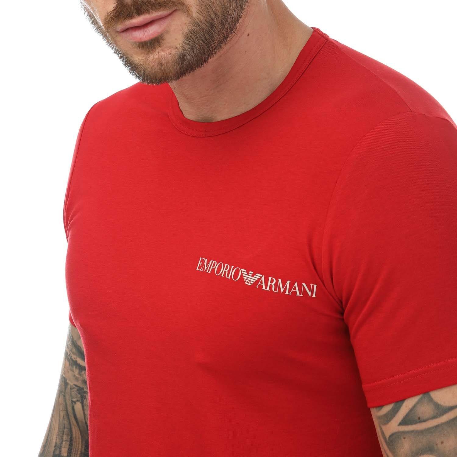 Navy Red - Emporio Armani - 2 Pack Lounge Crew Neck T-Shirt - 4