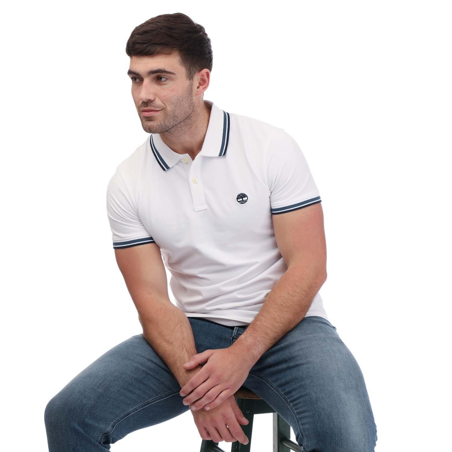 White - Timberland - Tipped Short Sleeve Polo - 4