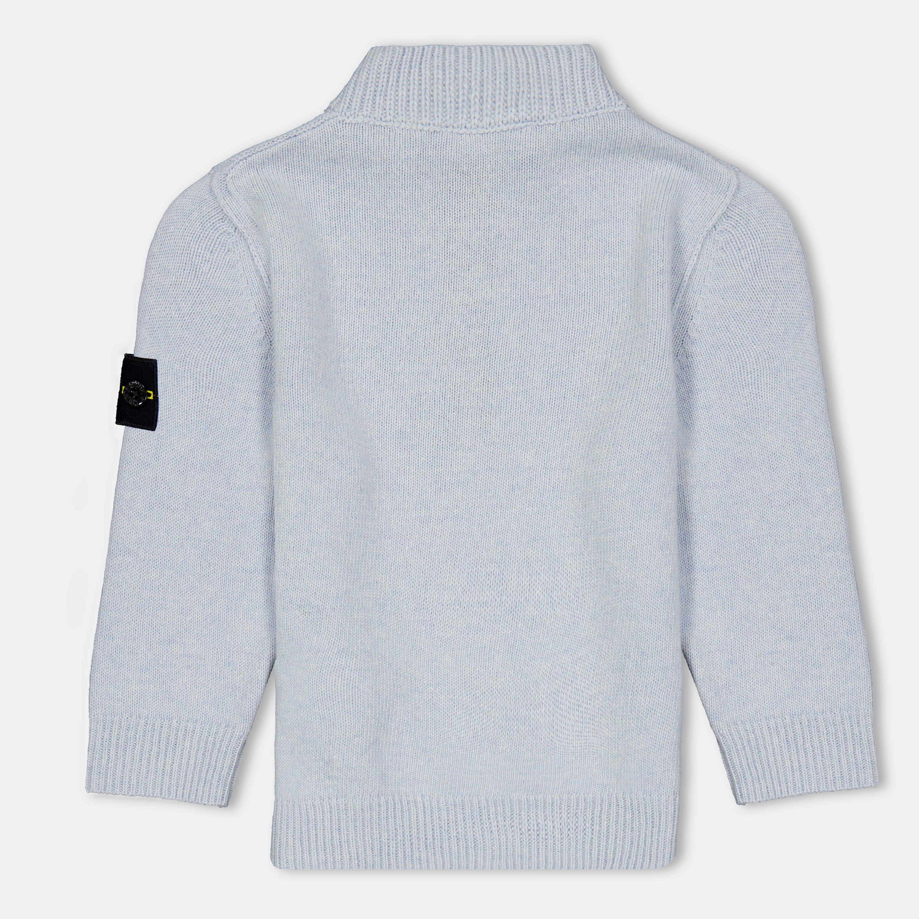 Azzurro V004A - Stone Island - Kids' Quarter-Zip Knitted Top - 2