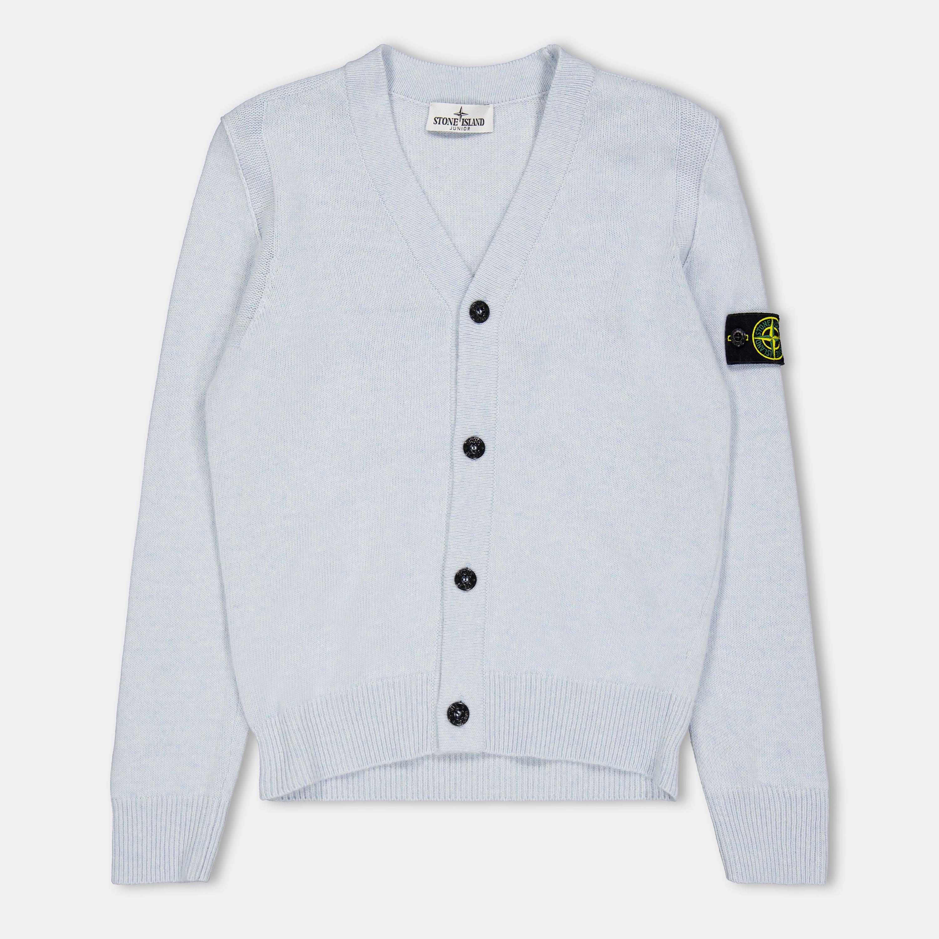 Stone Island Kids' Button Front Knitted Cardigan - Azzurro V004A - 10 Years