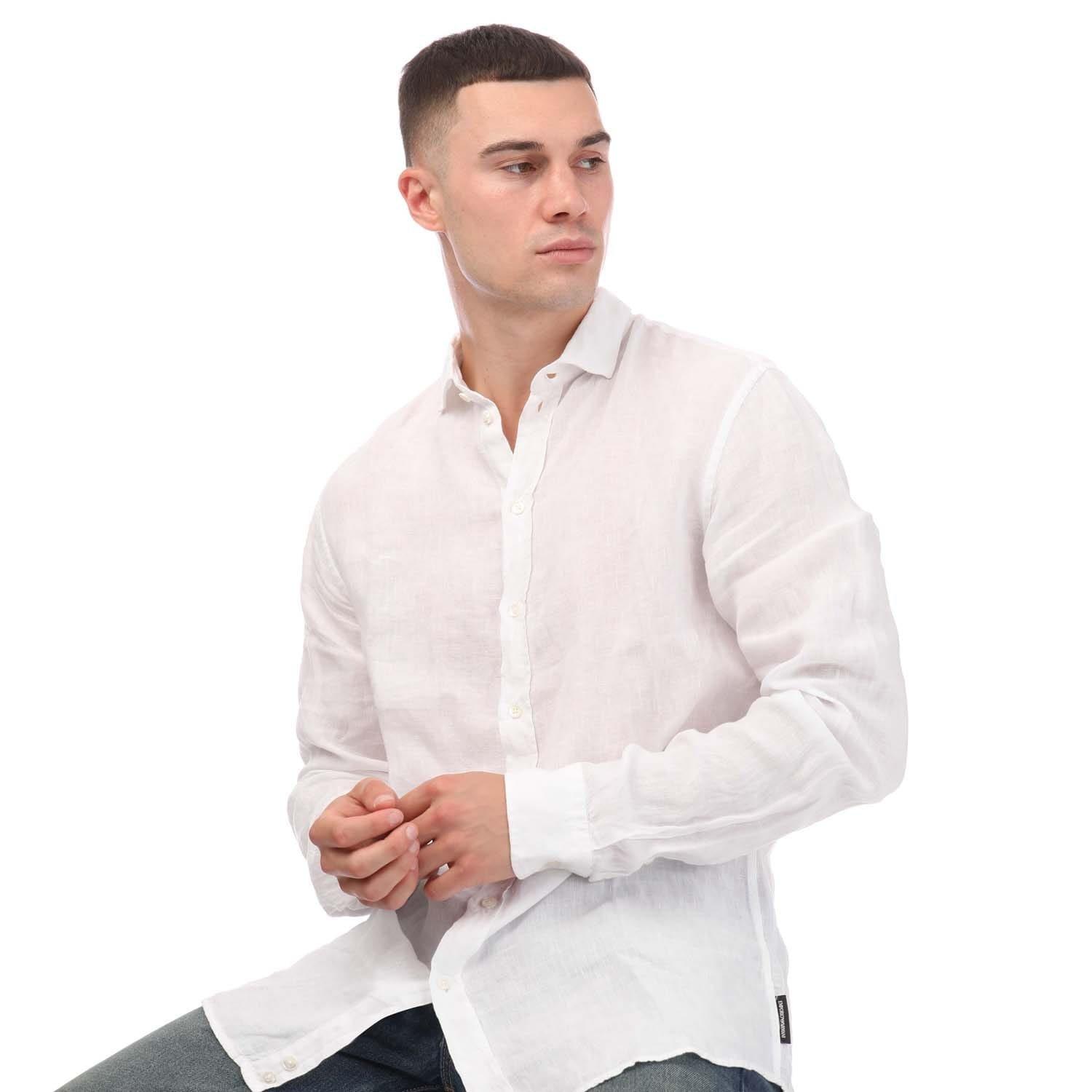 White - Armani - Long Sleeve Shirt - 4