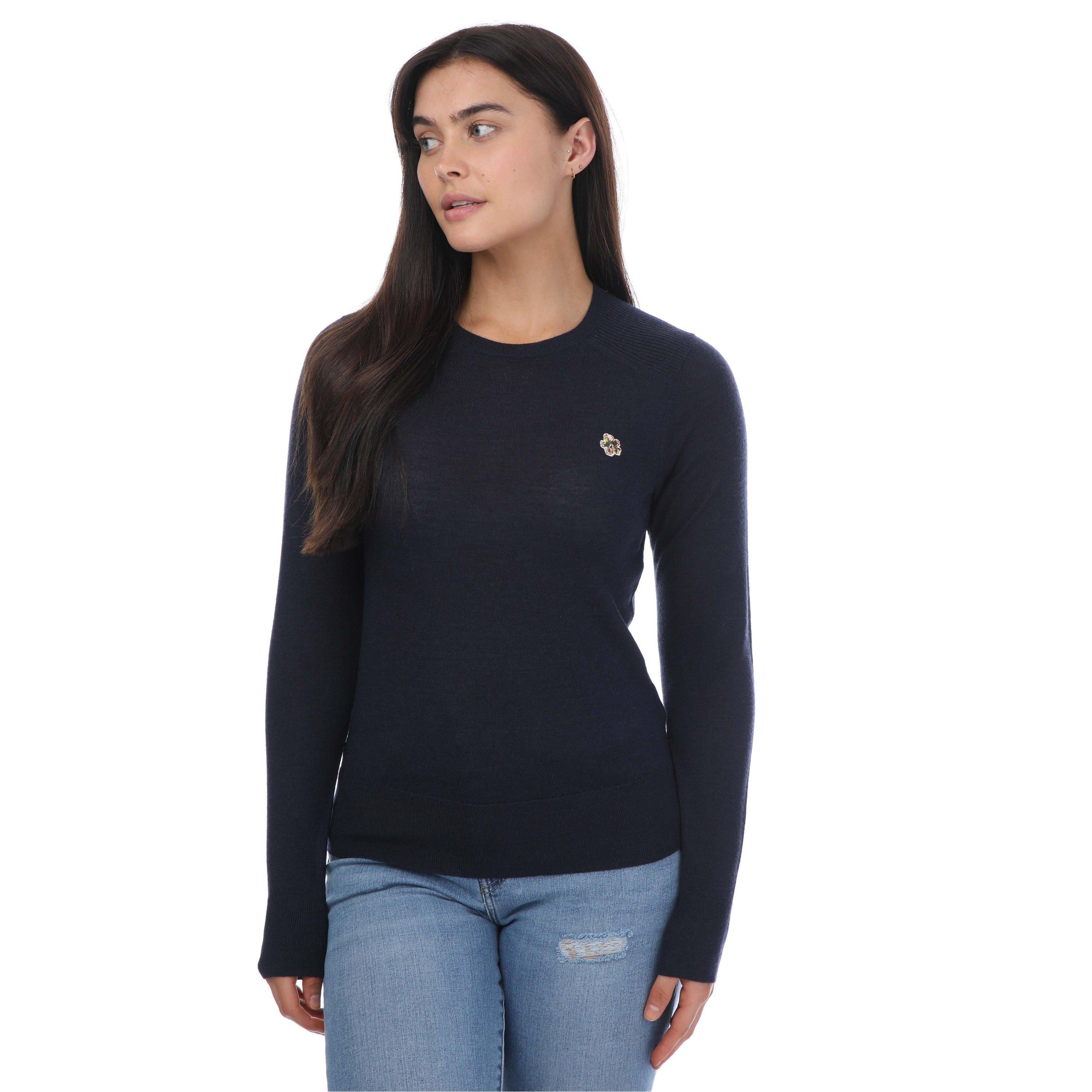 Navy - Ted Baker - Averiii Merino Wool Crew Neck Jumper - 1