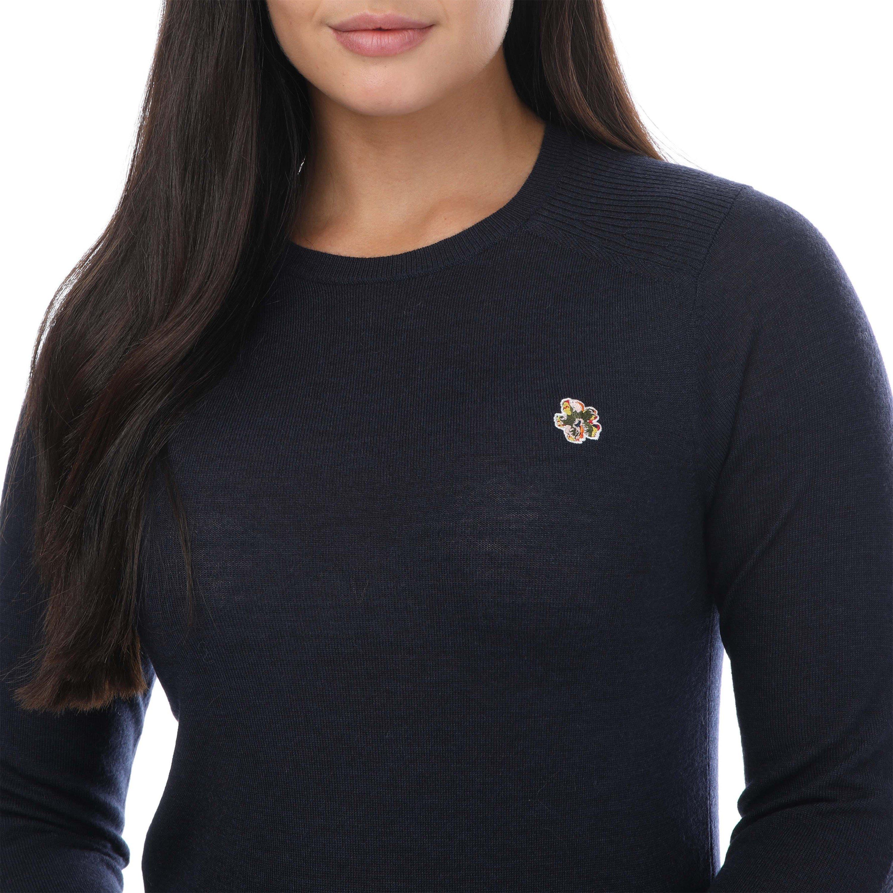 Navy - Ted Baker - Averiii Merino Wool Crew Neck Jumper - 3
