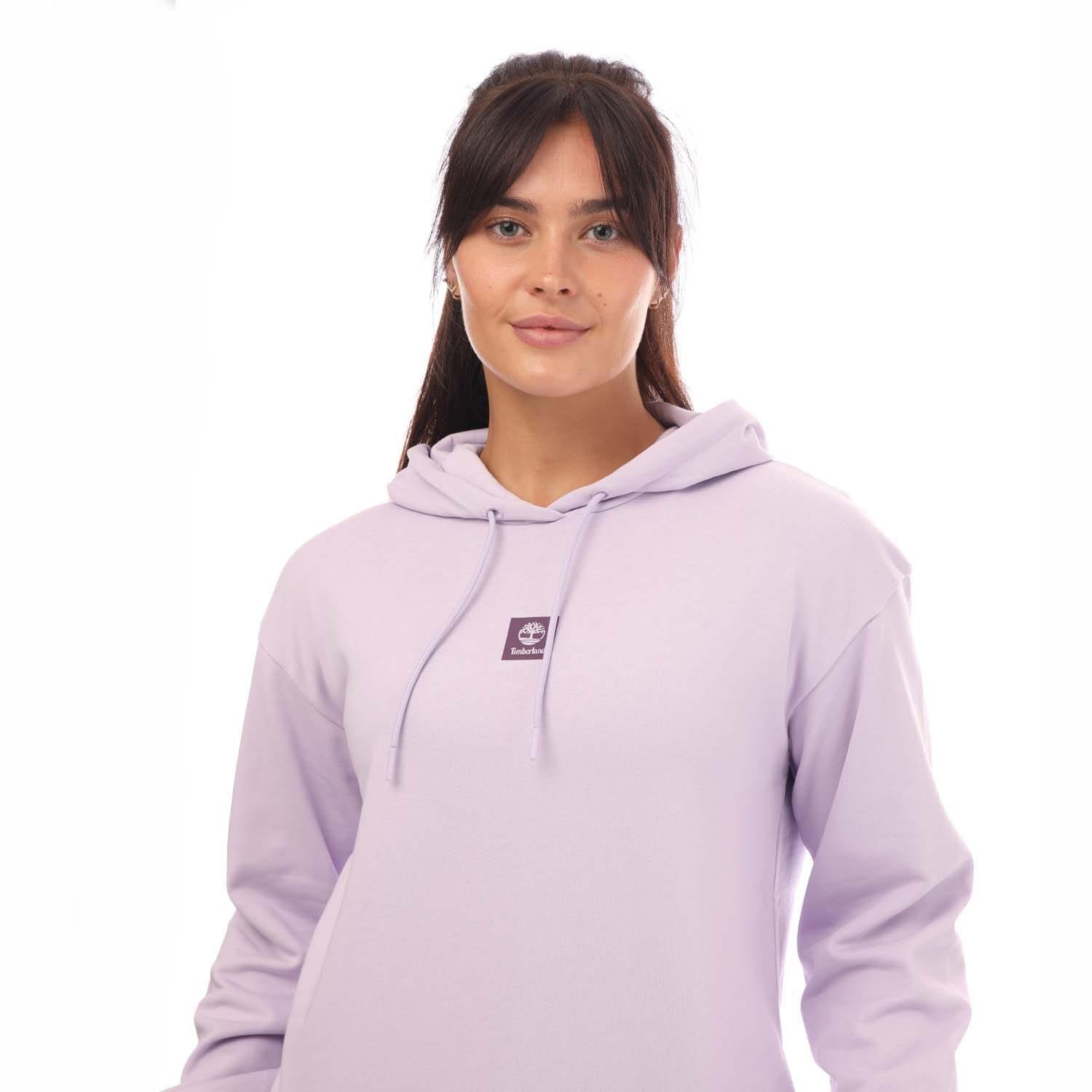 Lilac - Timberland - Stack Logo Loopback Hoody - 4