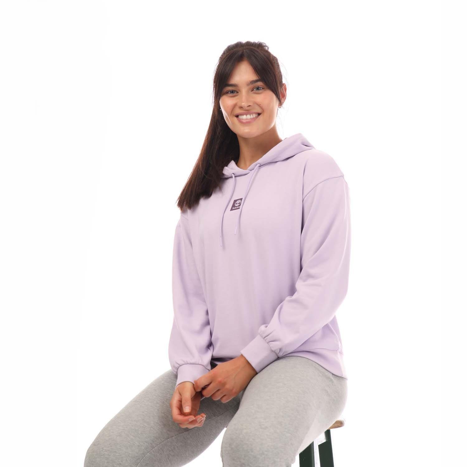 Lilac - Timberland - Stack Logo Loopback Hoody - 5