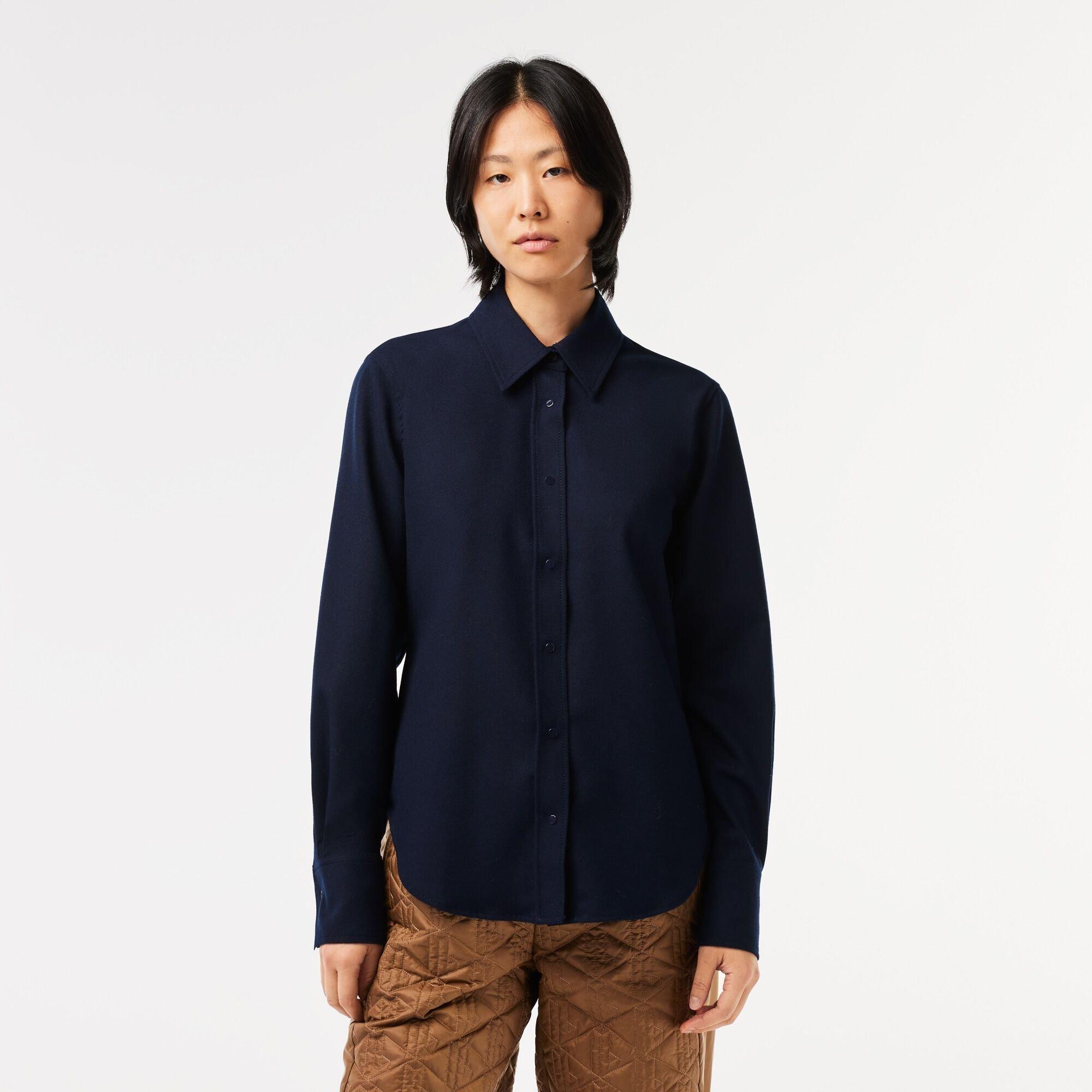 Navy Blue - Lacoste - Slim-Fit Long Sleeve Shirt - 1