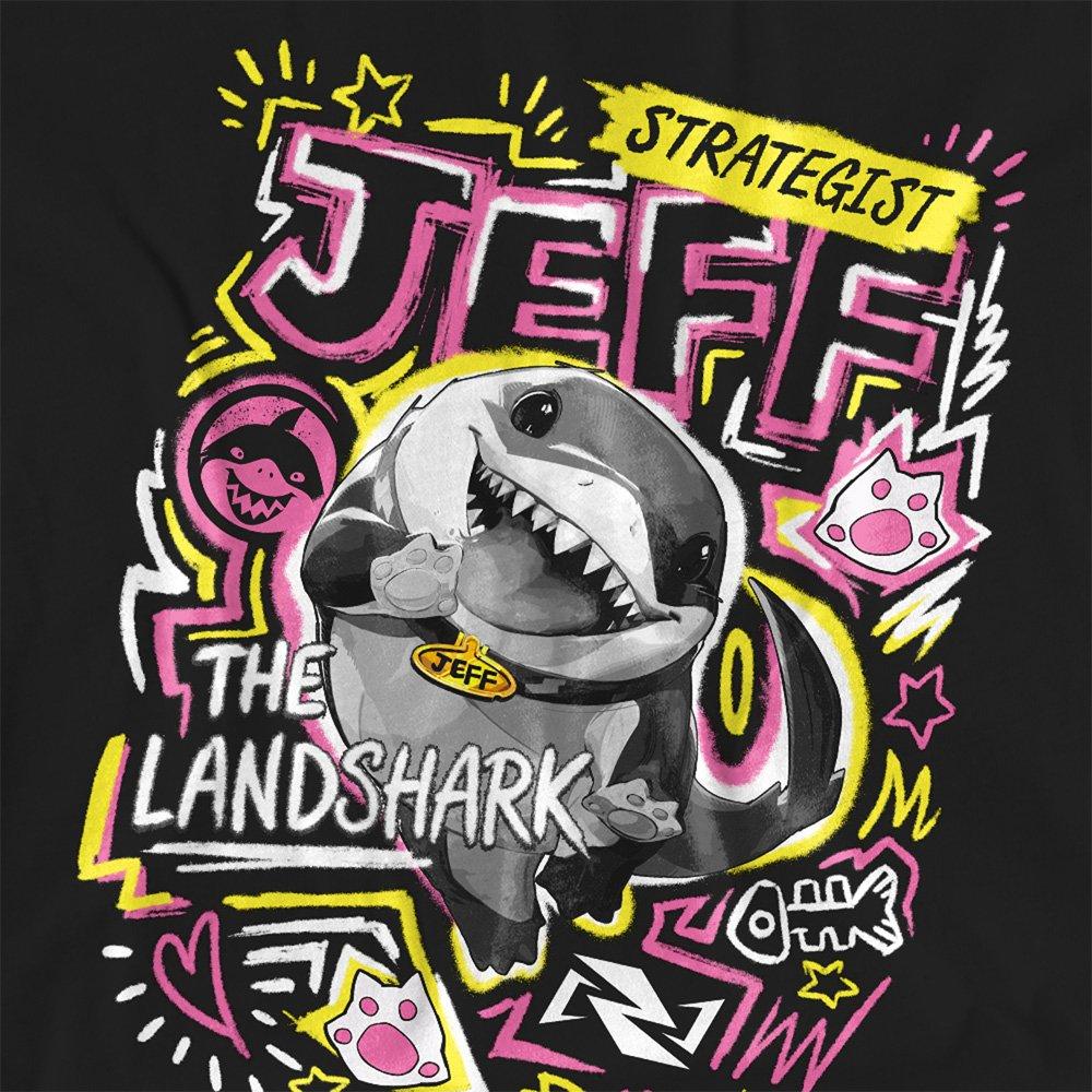 Black - Marvel - Rivals Jeff The Landshark Marker Pen Trend T-Shirt - 2