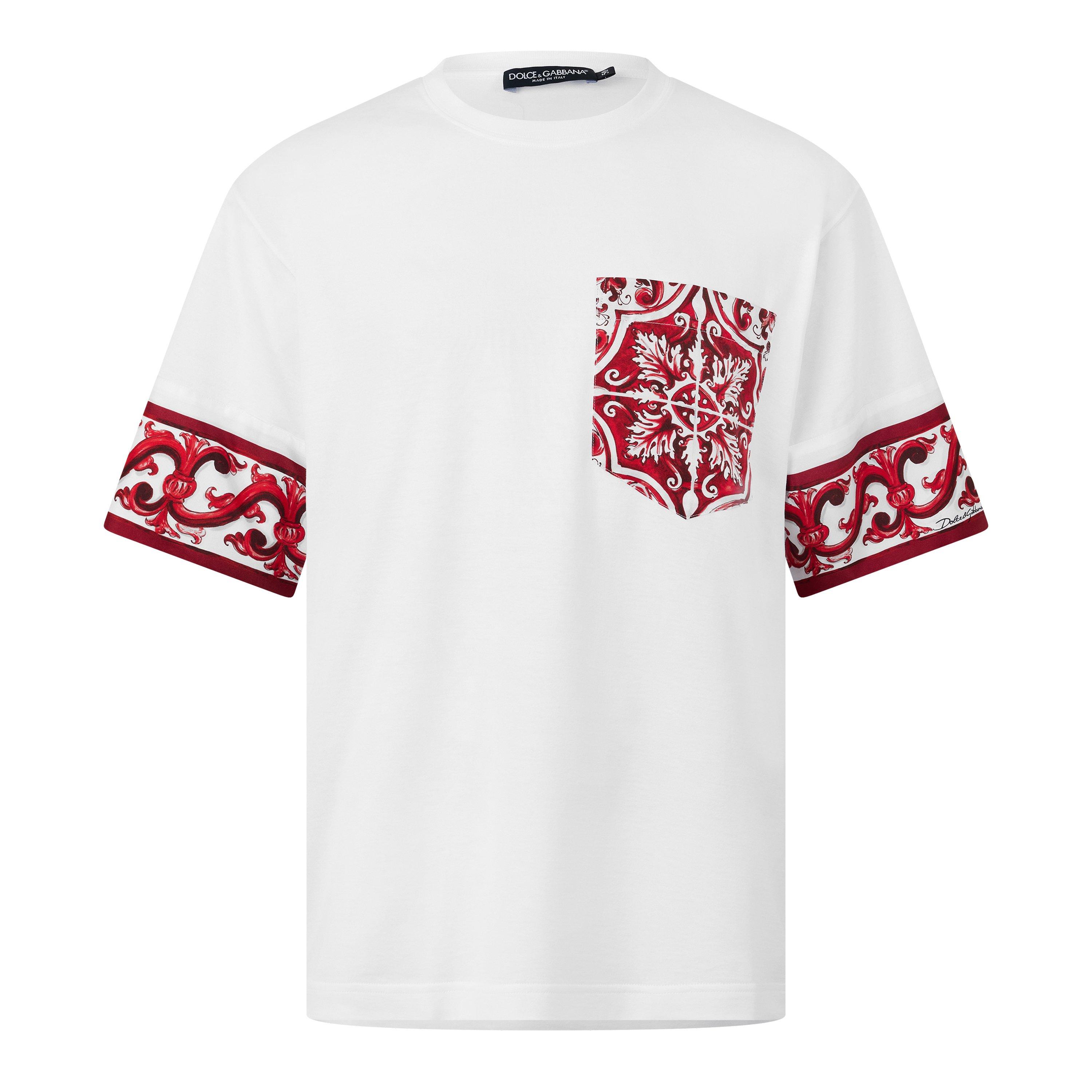 Dolce and Gabbana DG Maiolica Short Sn63 - White/Red - XL