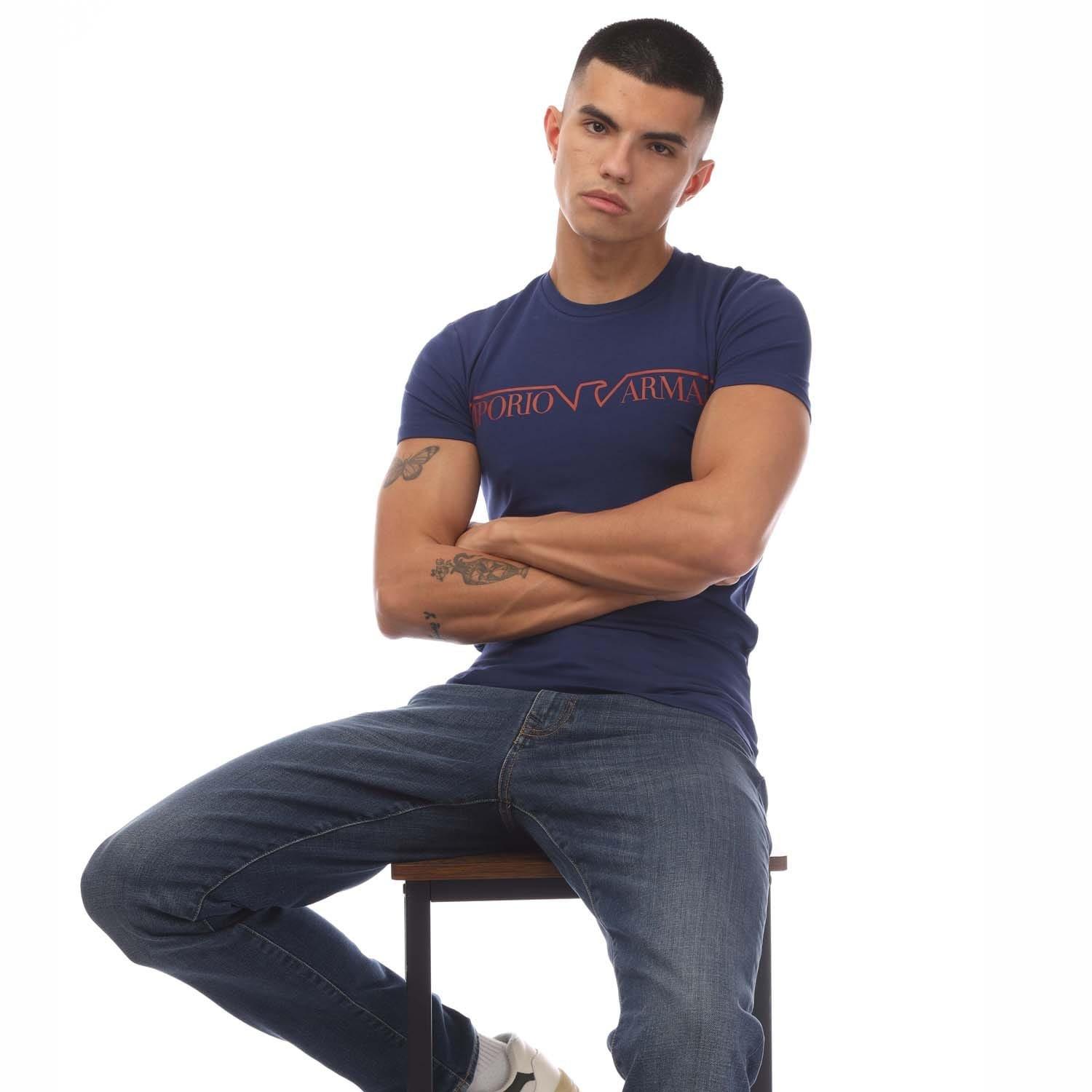 Blue - Emporio Armani - Crewneck T-Shirt - 4