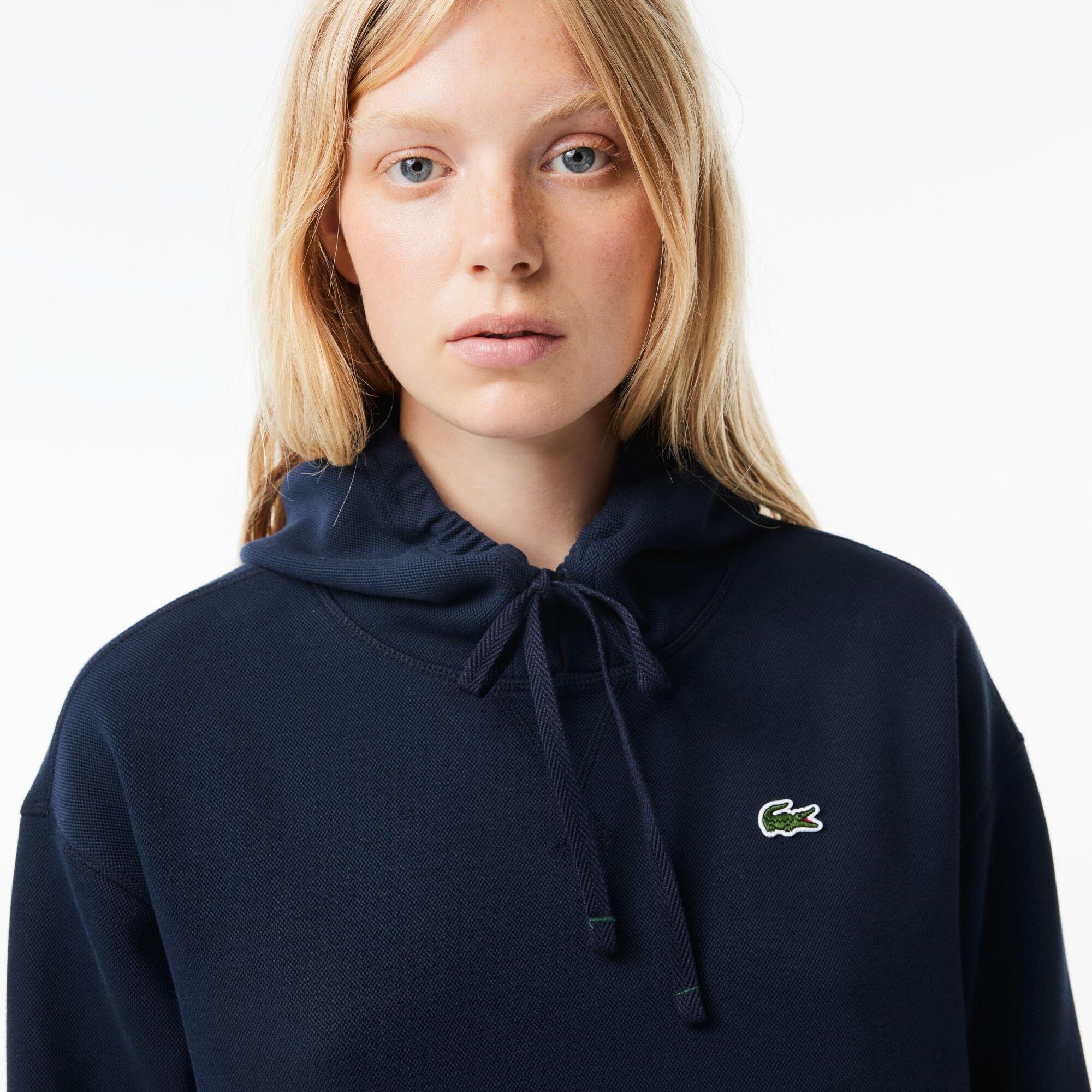 Azul Marino - Lacoste - Women's Pique Hoodie Jumper Dress - 2