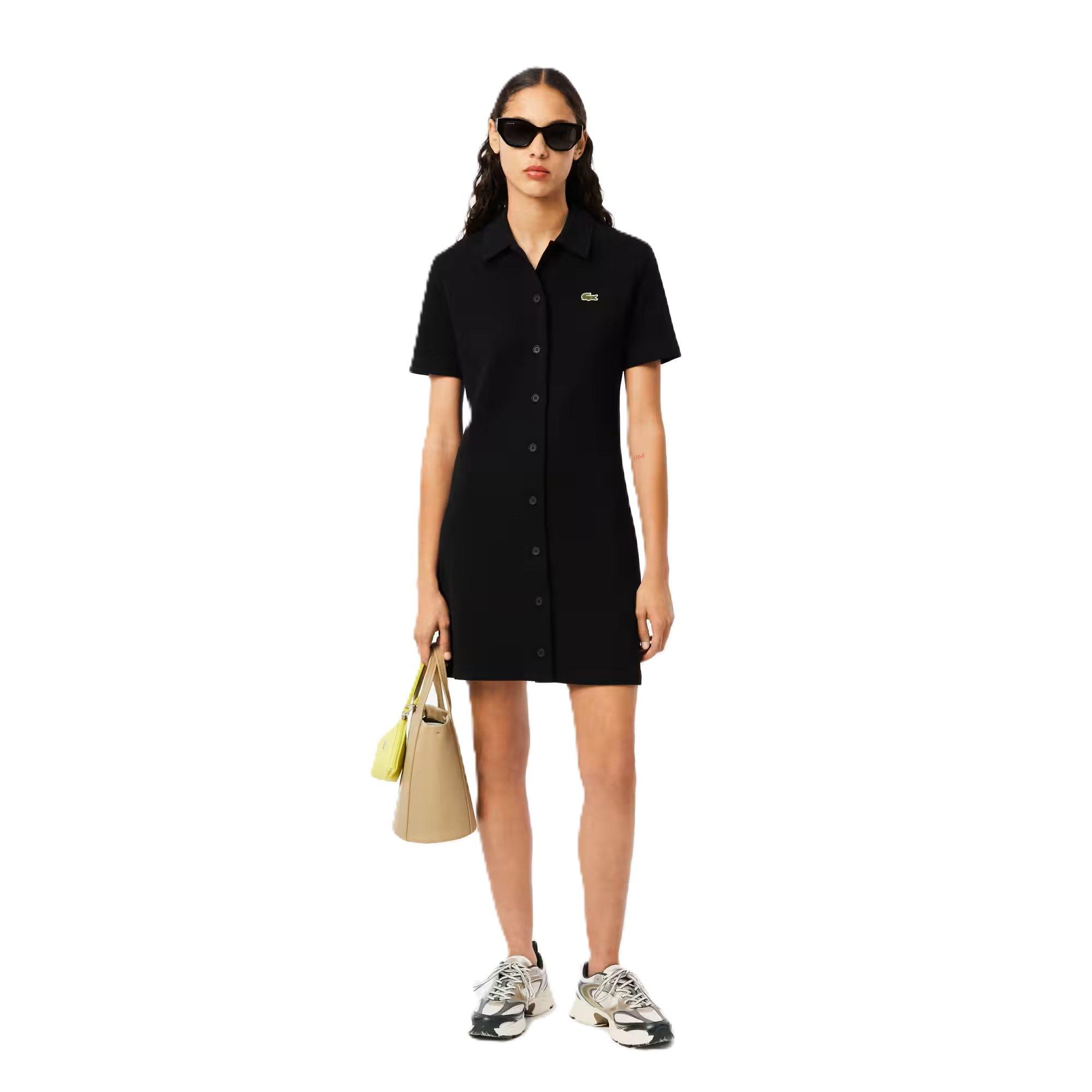 Lacoste Women's Polo Dress - Navy Blue - 4 (32)