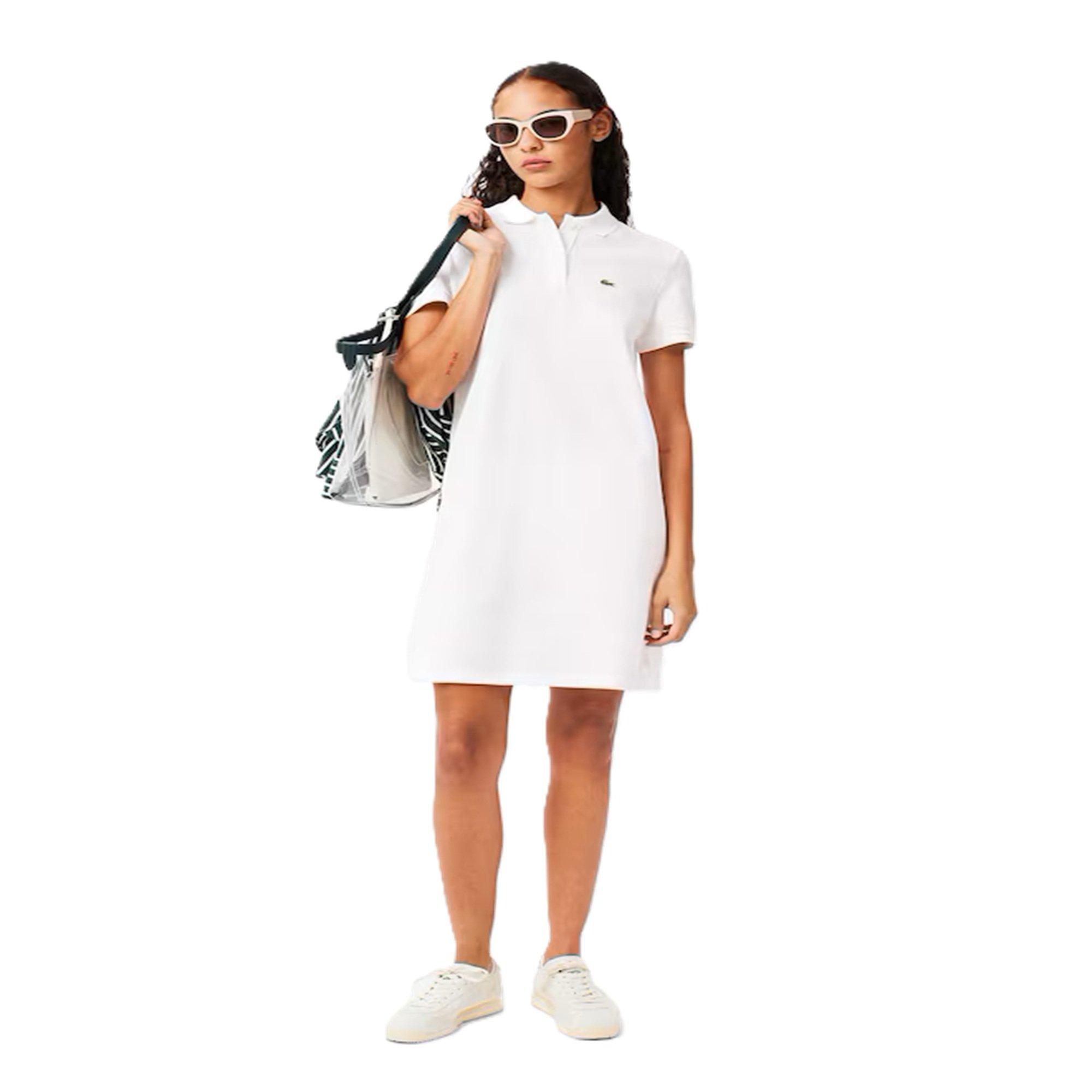 Lacoste Women's Supple Petit Pique Polo Dress - White - 10 (38)