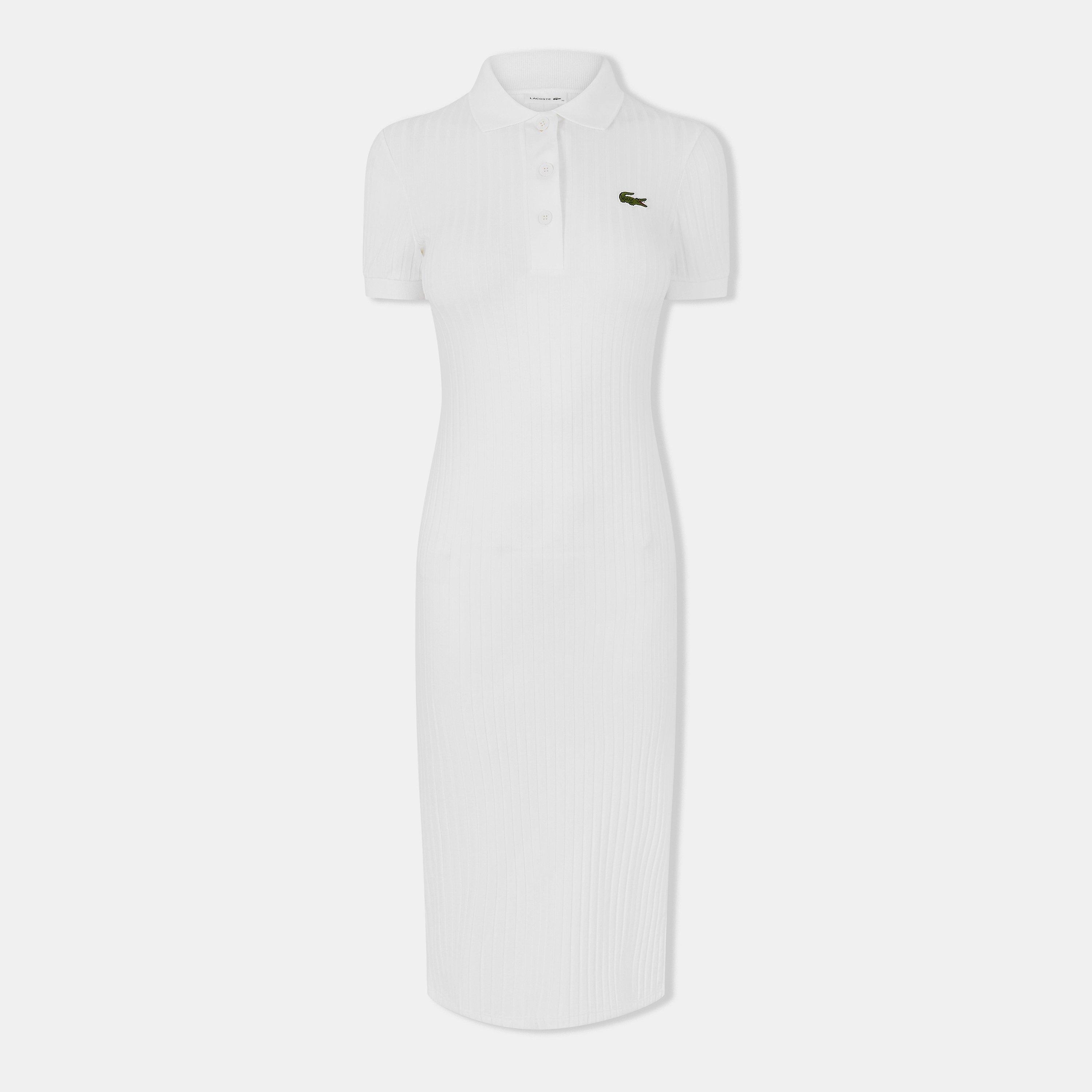 Lacoste Women's Flour Ribbed Collar Breathable Polo Dress - 6 (34)