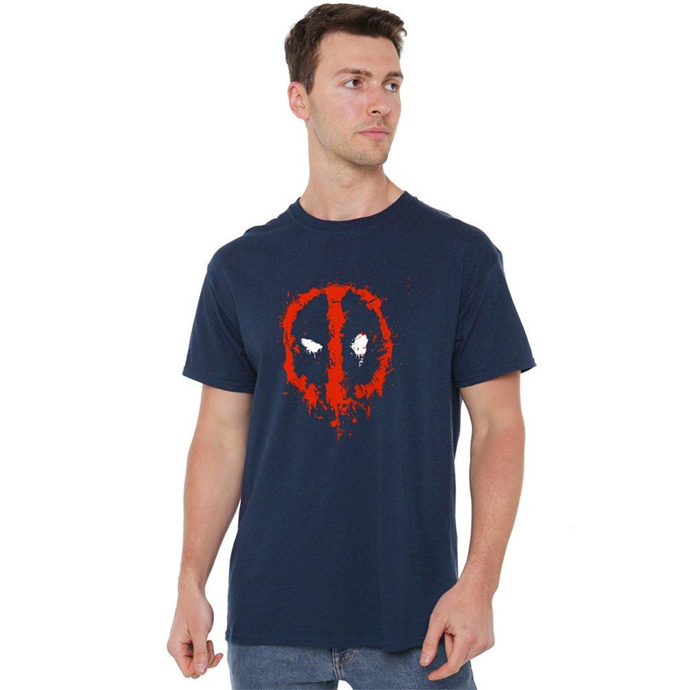 Navy - Marvel - Deadpool Paint Logo T-Shirt - 1