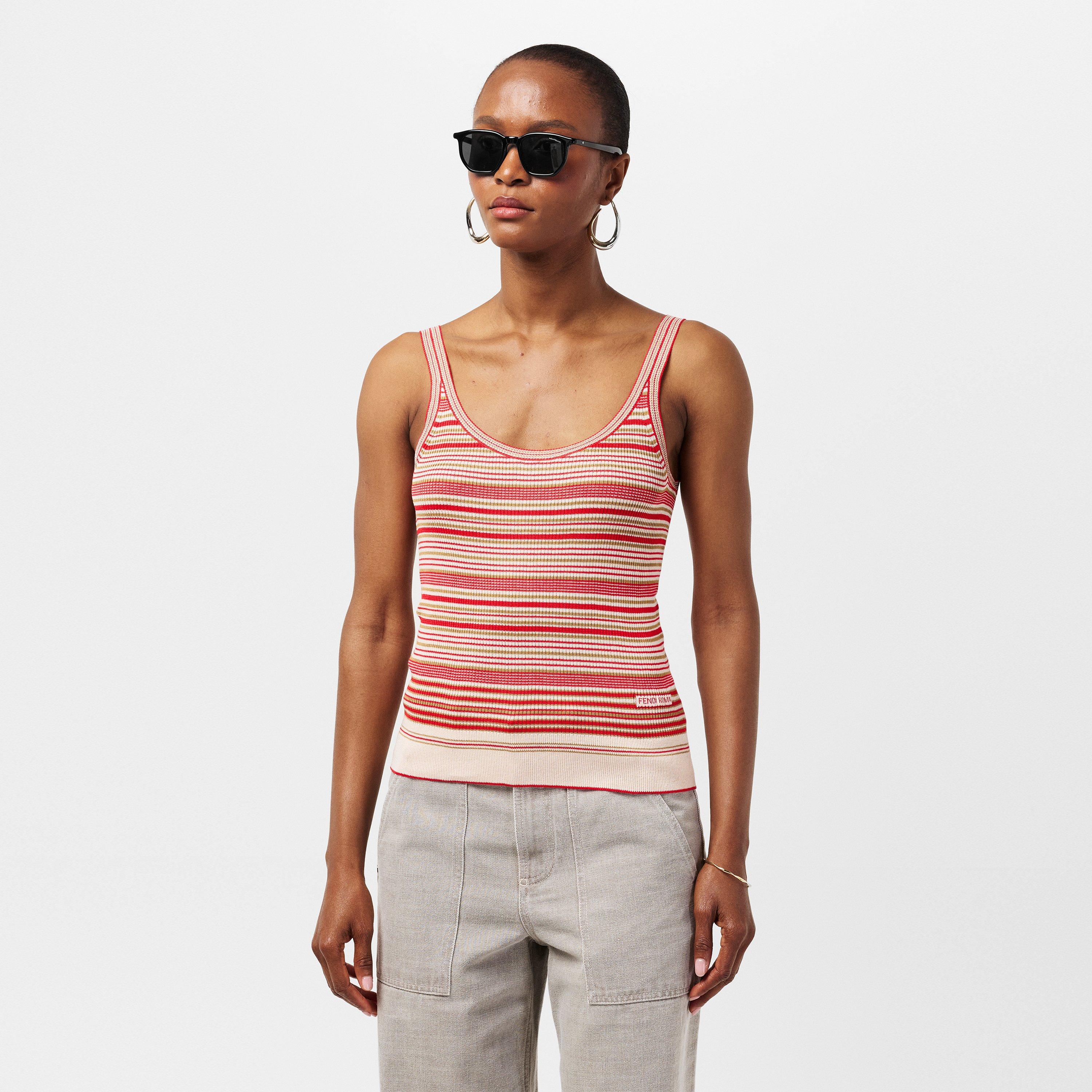 Raffia - Fendi - Women's Stripe Knitted Crew Neck Jumper - 3