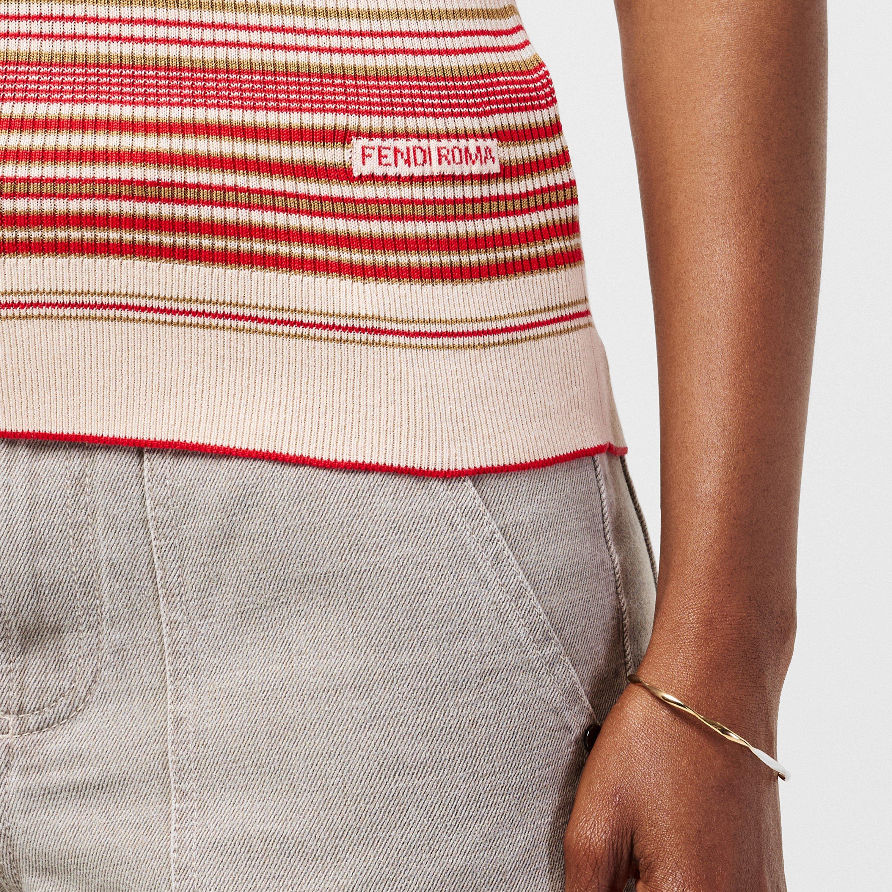 Raffia - Fendi - Women's Stripe Knitted Crew Neck Jumper - 5