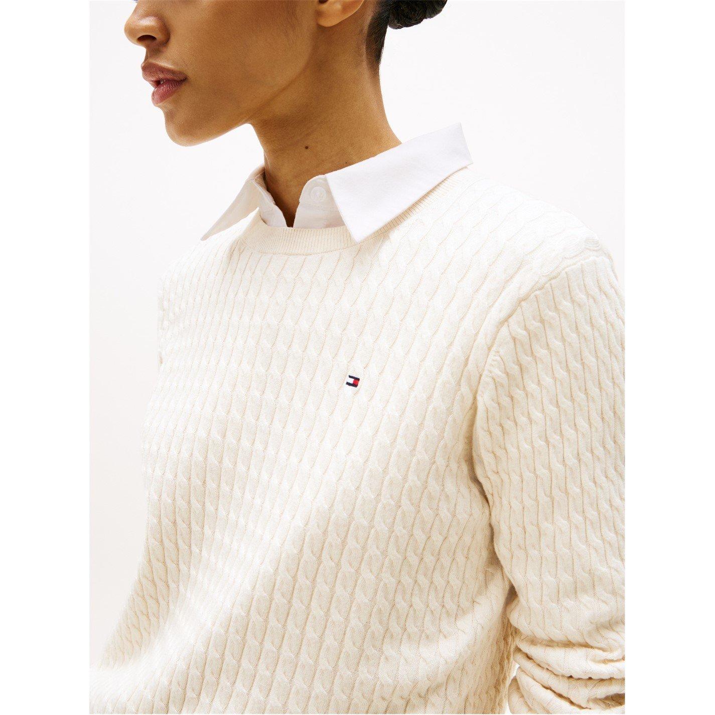 Heather Ivory - Tommy Hilfiger - Womens Cable Knit Jumper - 3
