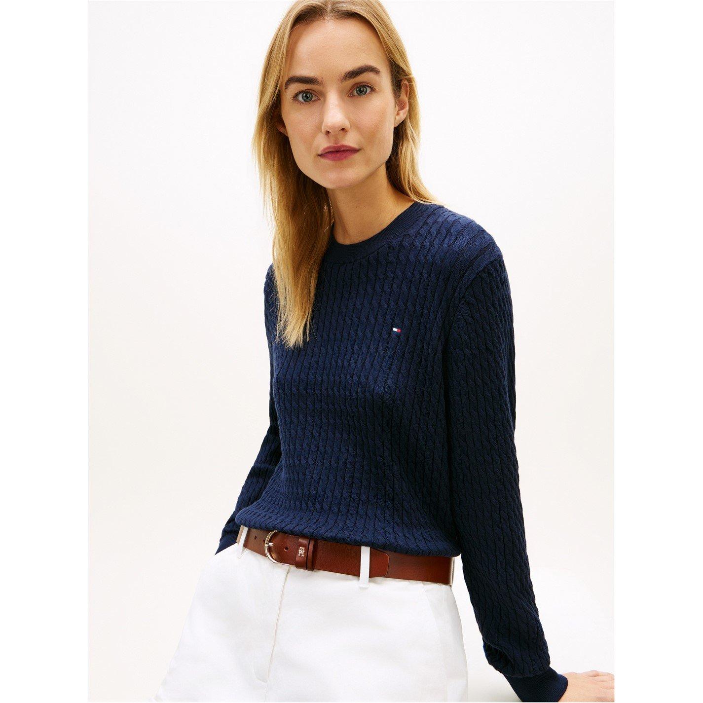 Tommy Hilfiger Women's Cable Knit Jumper - Dark Night Navy - 12 (M)