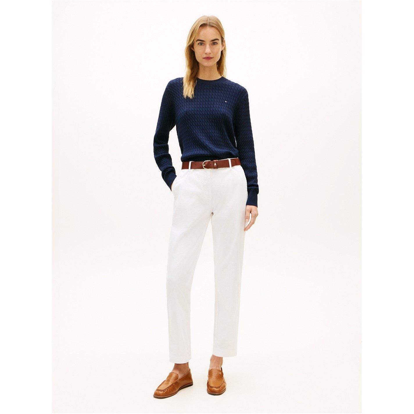 Dark Night Navy - Tommy Hilfiger - Womens Cable Knit Jumper - 4