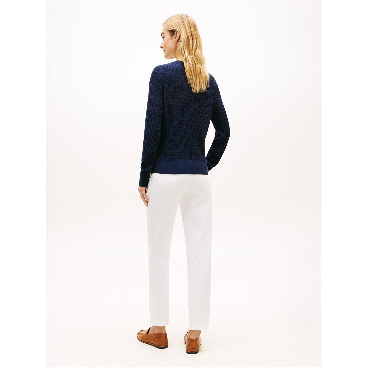Dark Night Navy - Tommy Hilfiger - Womens Cable Knit Jumper - 5