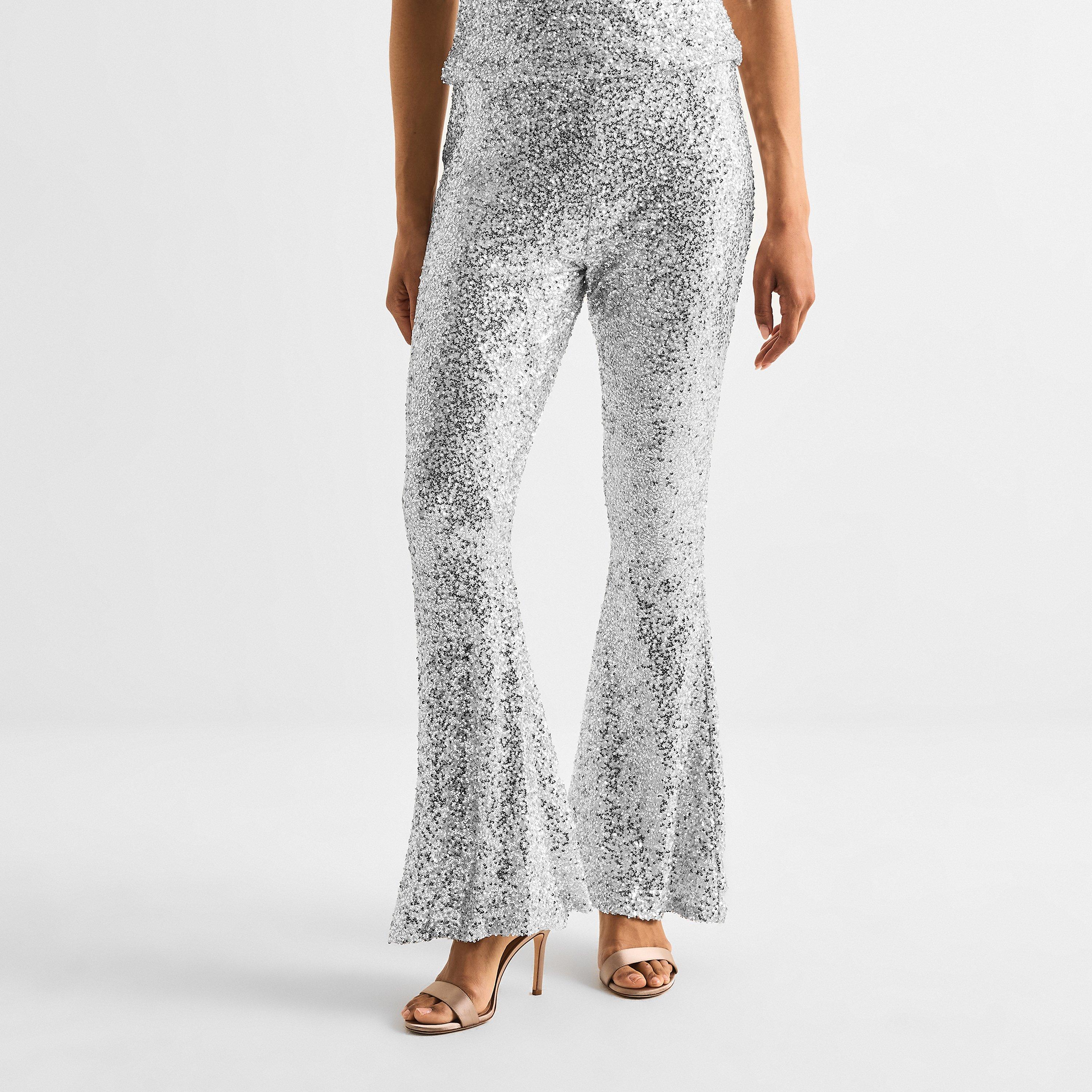 Silver - Never Fully Dressed - Women's Diva High Rise Flared Trousers - 3