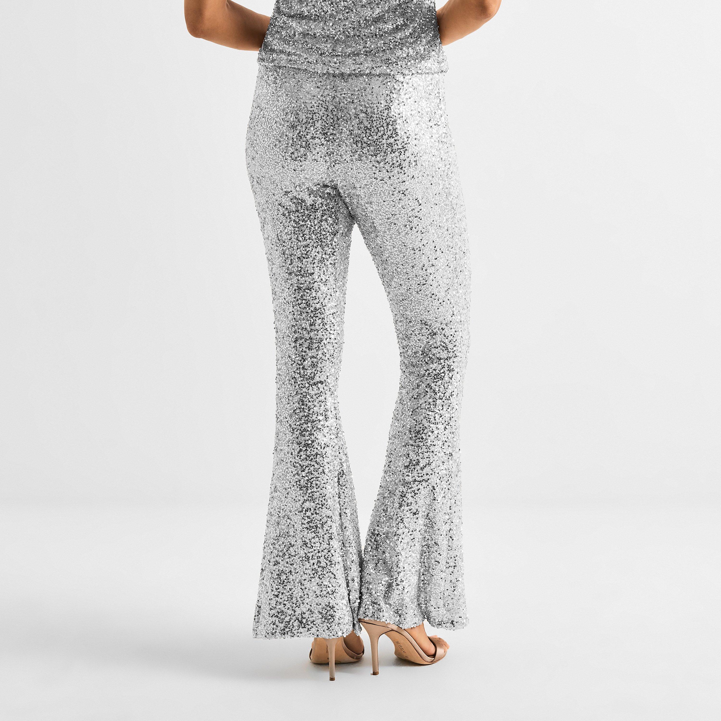 Silver - Never Fully Dressed - Women's Diva High Rise Flared Trousers - 4