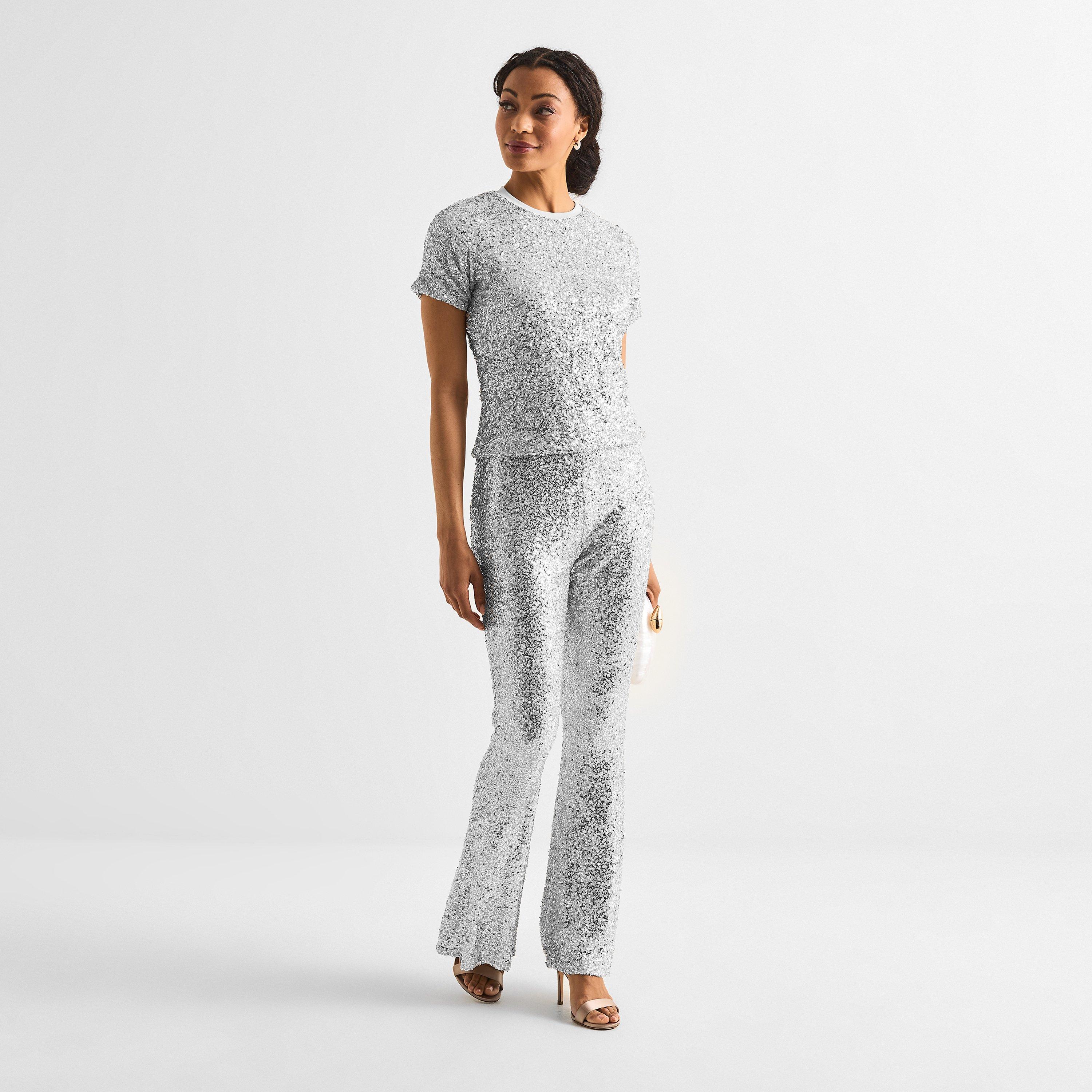 Silver - Never Fully Dressed - Women's Diva High Rise Flared Trousers - 5
